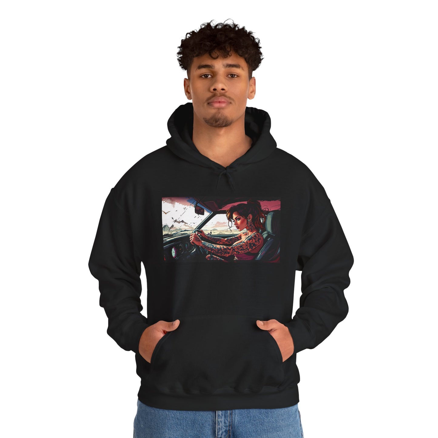 'FAST LANE' Hoodie, Unisex Heavy Blend Sweatshirt, Hooded Sweater, Hooded Jumper.