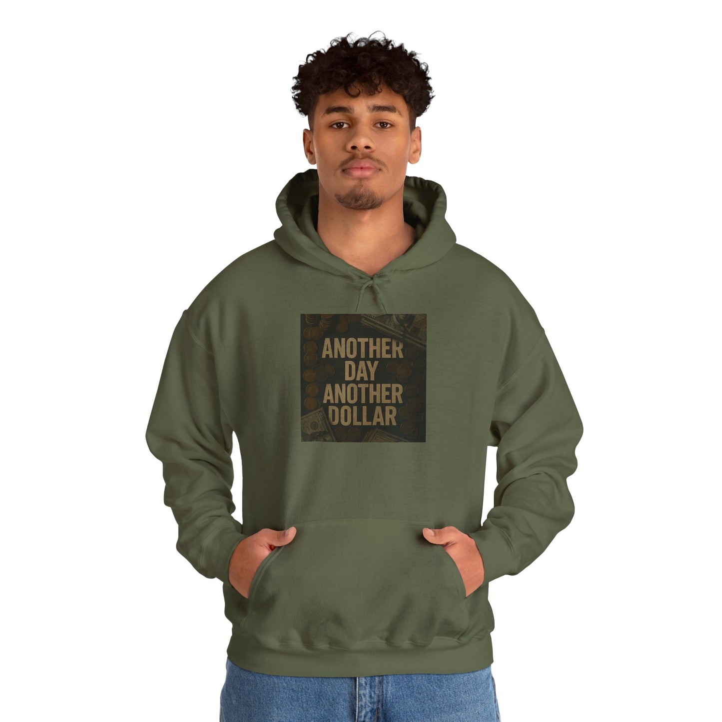 'ANOTHER DAY ANOTHER DOLLAR' Hoodie, Unisex Heavy Blend Sweatshirt, Hooded Sweater, Hooded Jumper.