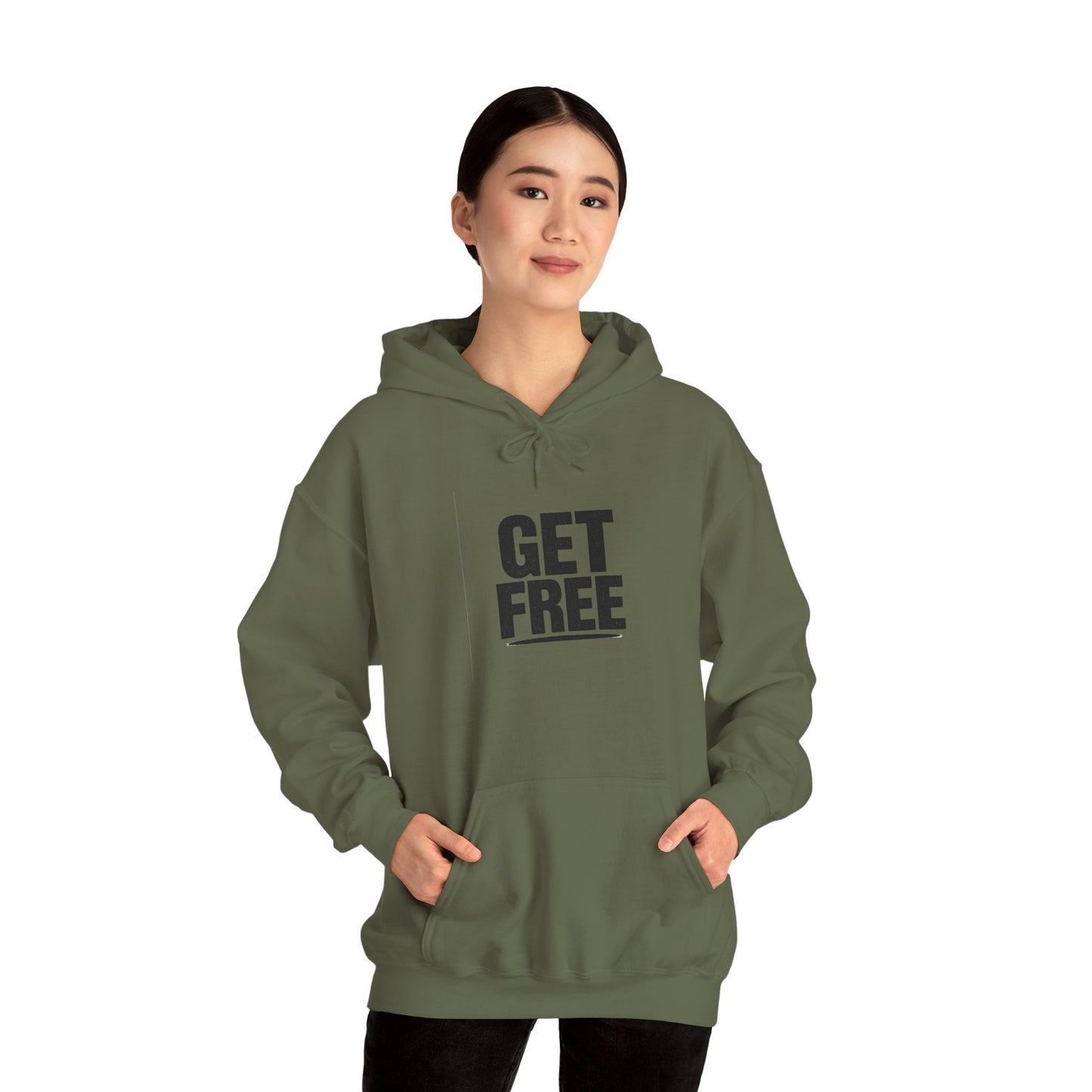 'GET FREE' Hoodie, Unisex Heavy Blend Sweatshirt, Hooded Sweater, Hooded Jumper.