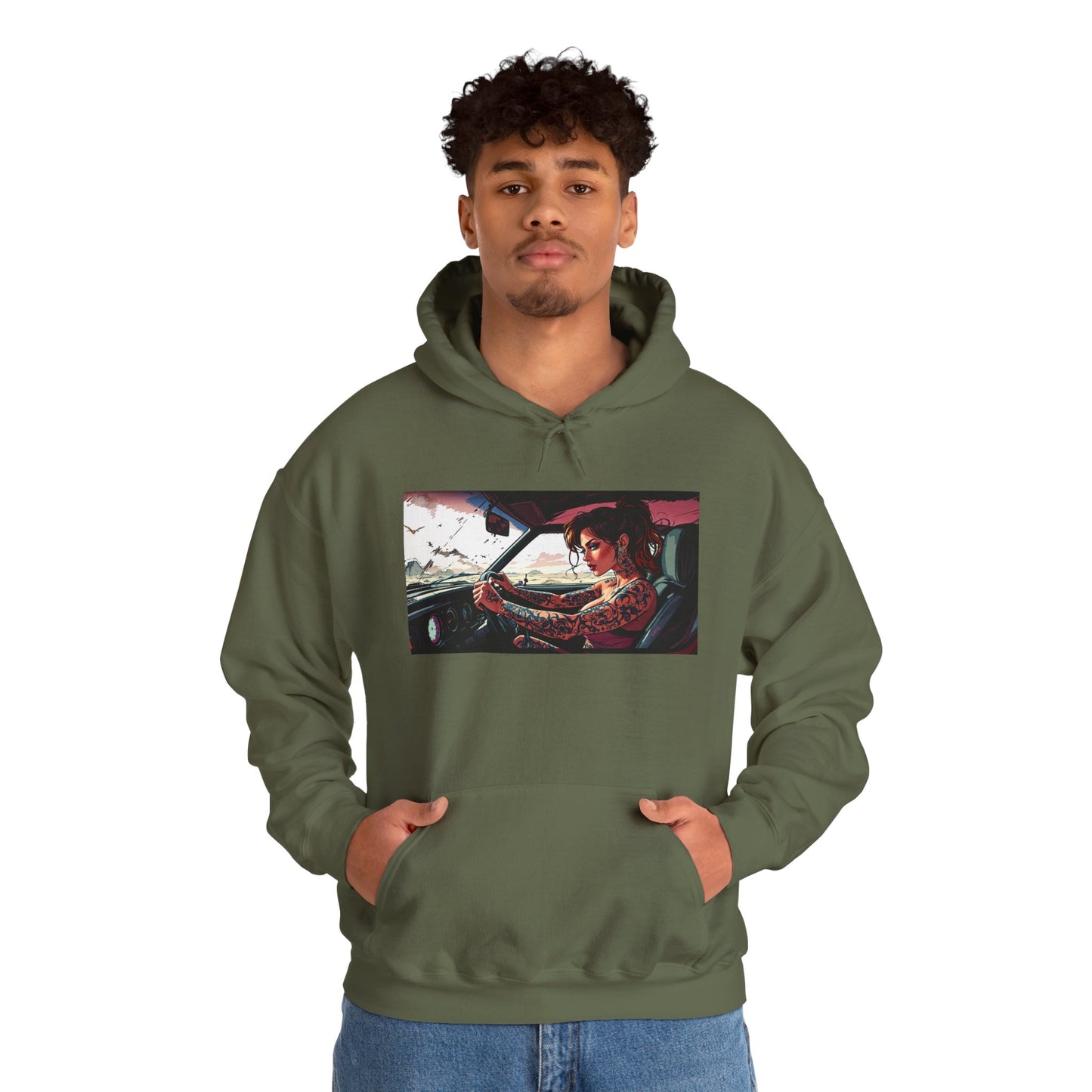 'FAST LANE' Hoodie, Unisex Heavy Blend Sweatshirt, Hooded Sweater, Hooded Jumper.