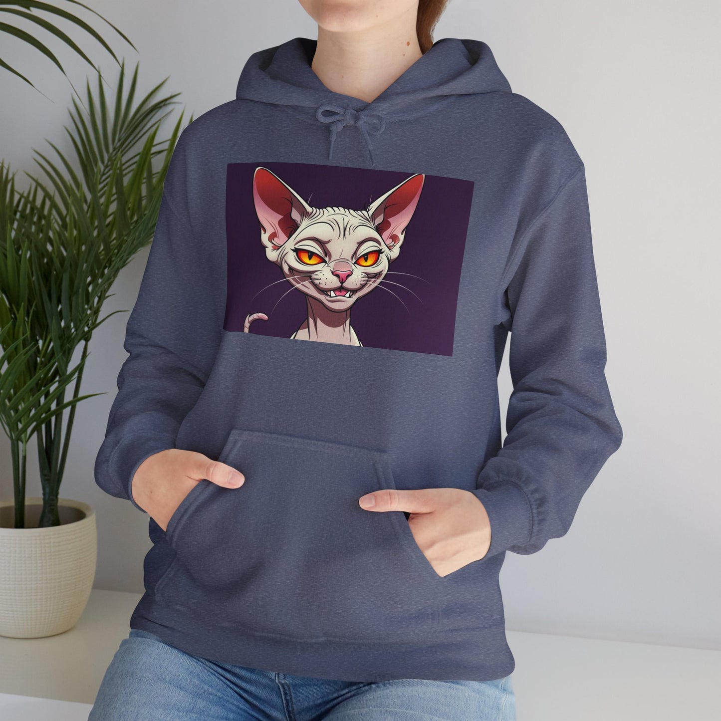 'EVIL KITTY' Hoodie, Unisex Heavy Blend Sweatshirt, Hooded Sweater, Hooded Jumper.