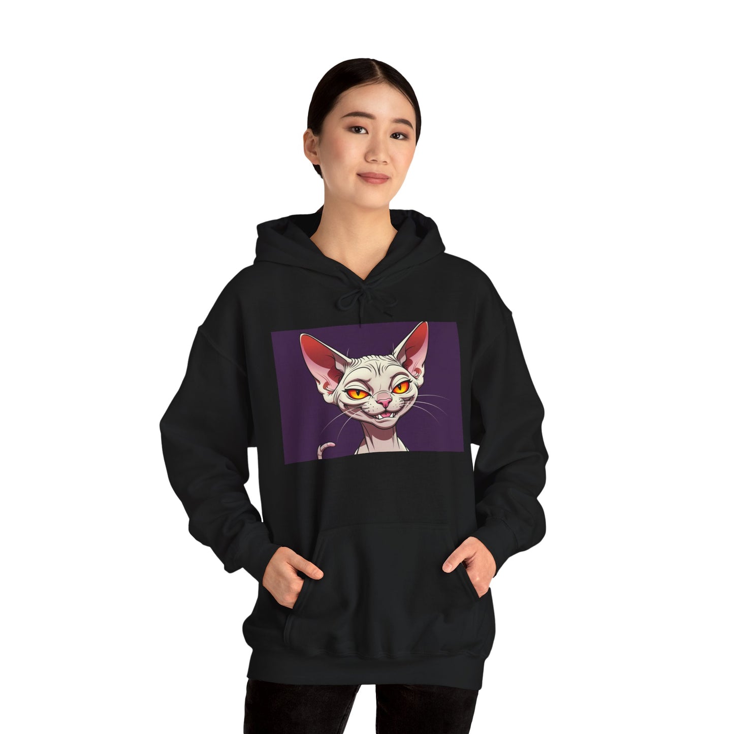 'EVIL KITTY' Hoodie, Unisex Heavy Blend Sweatshirt, Hooded Sweater, Hooded Jumper.