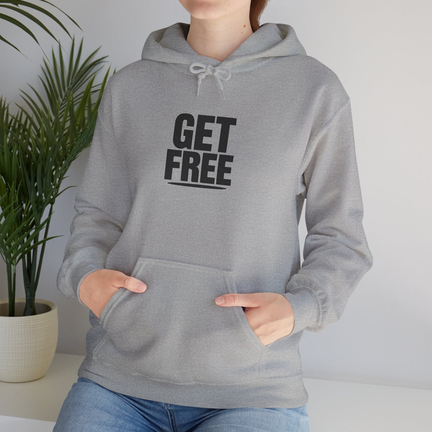 'GET FREE' Hoodie, Unisex Heavy Blend Sweatshirt, Hooded Sweater, Hooded Jumper.