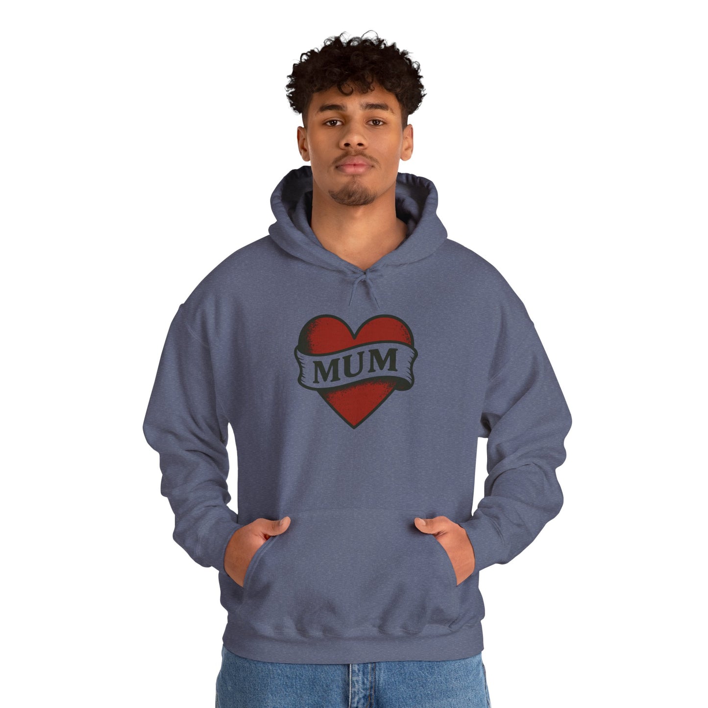 'MUM HEART' Hoodie, Unisex Heavy Blend Sweatshirt, Hooded Sweater, Hooded Jumper.