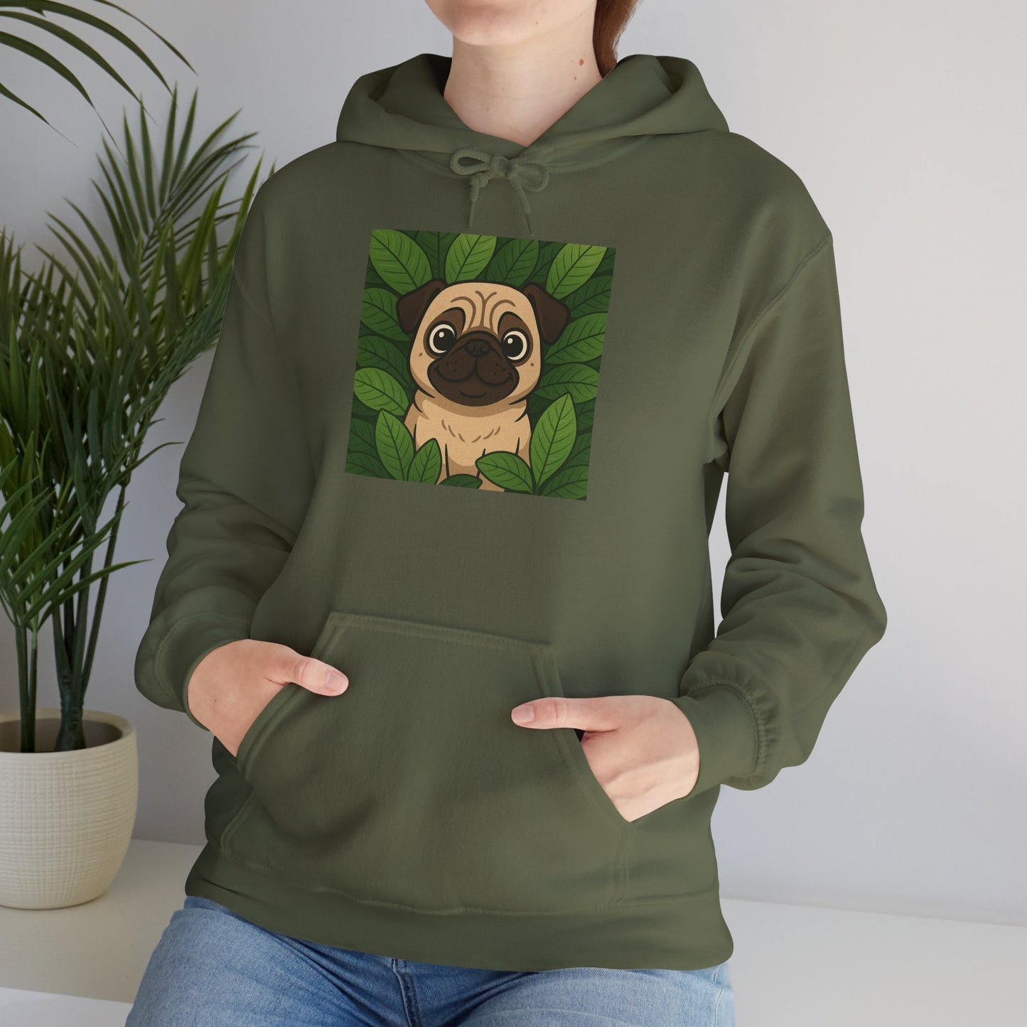 'PUG DOG' Hoodie, Unisex Heavy Blend Sweatshirt, Hooded Sweater, Hooded Jumper.