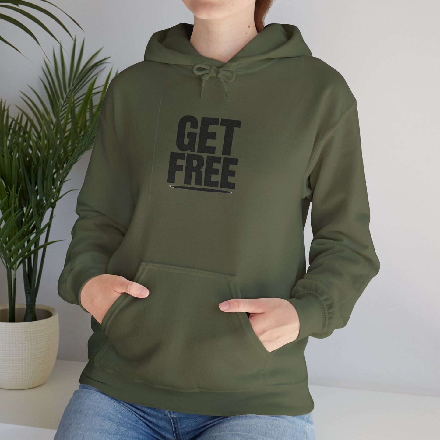 'GET FREE' Hoodie, Unisex Heavy Blend Sweatshirt, Hooded Sweater, Hooded Jumper.