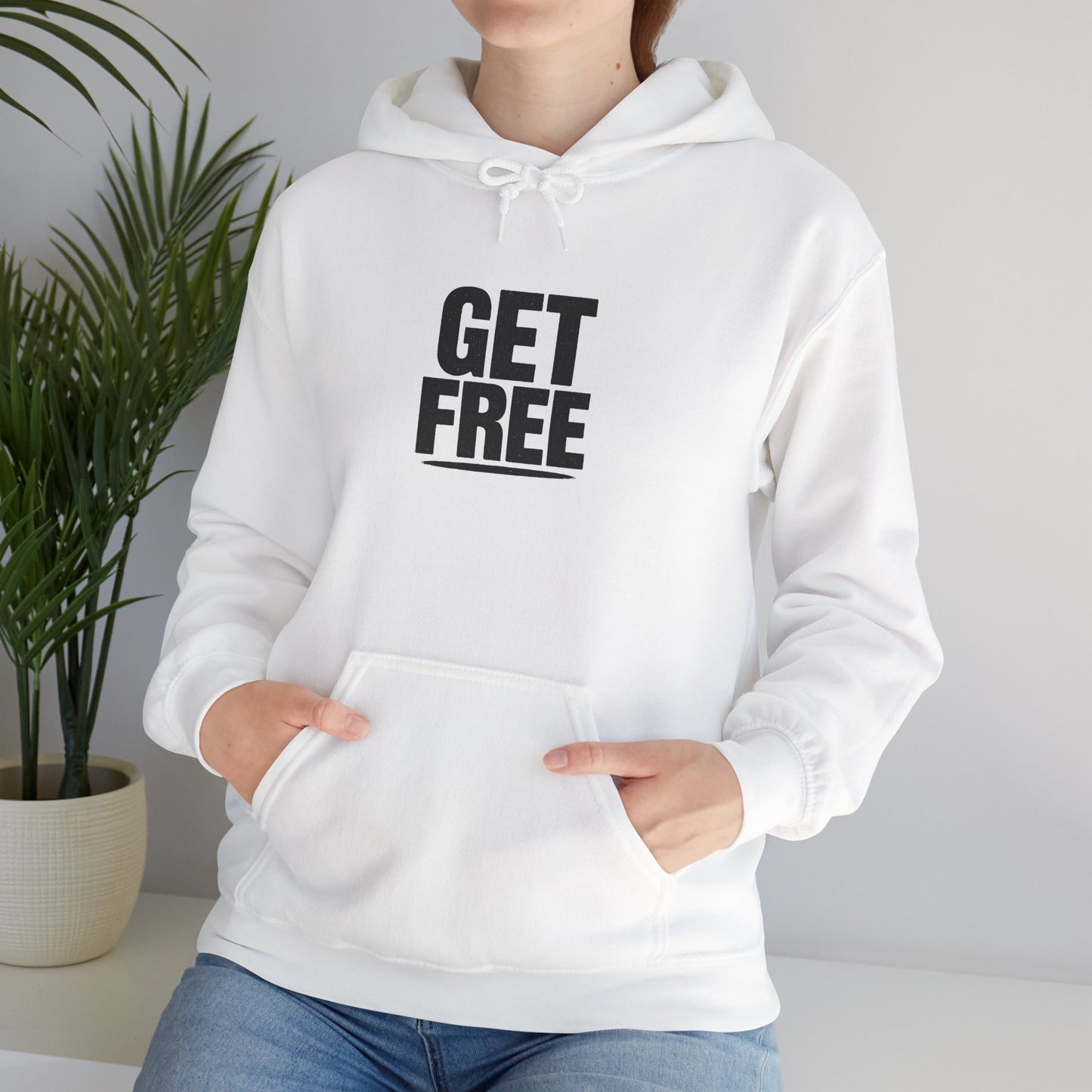 'GET FREE' Hoodie, Unisex Heavy Blend Sweatshirt, Hooded Sweater, Hooded Jumper.