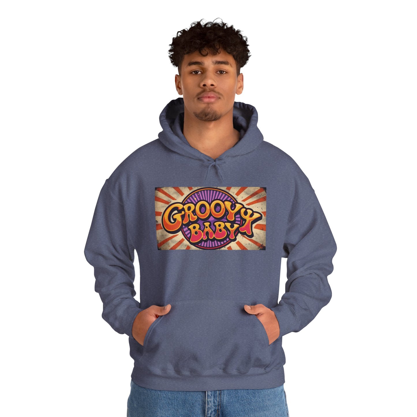 'GROOVY BABY' Hoodie, Unisex Heavy Blend Sweatshirt, Hooded Sweater, Hooded Jumper.