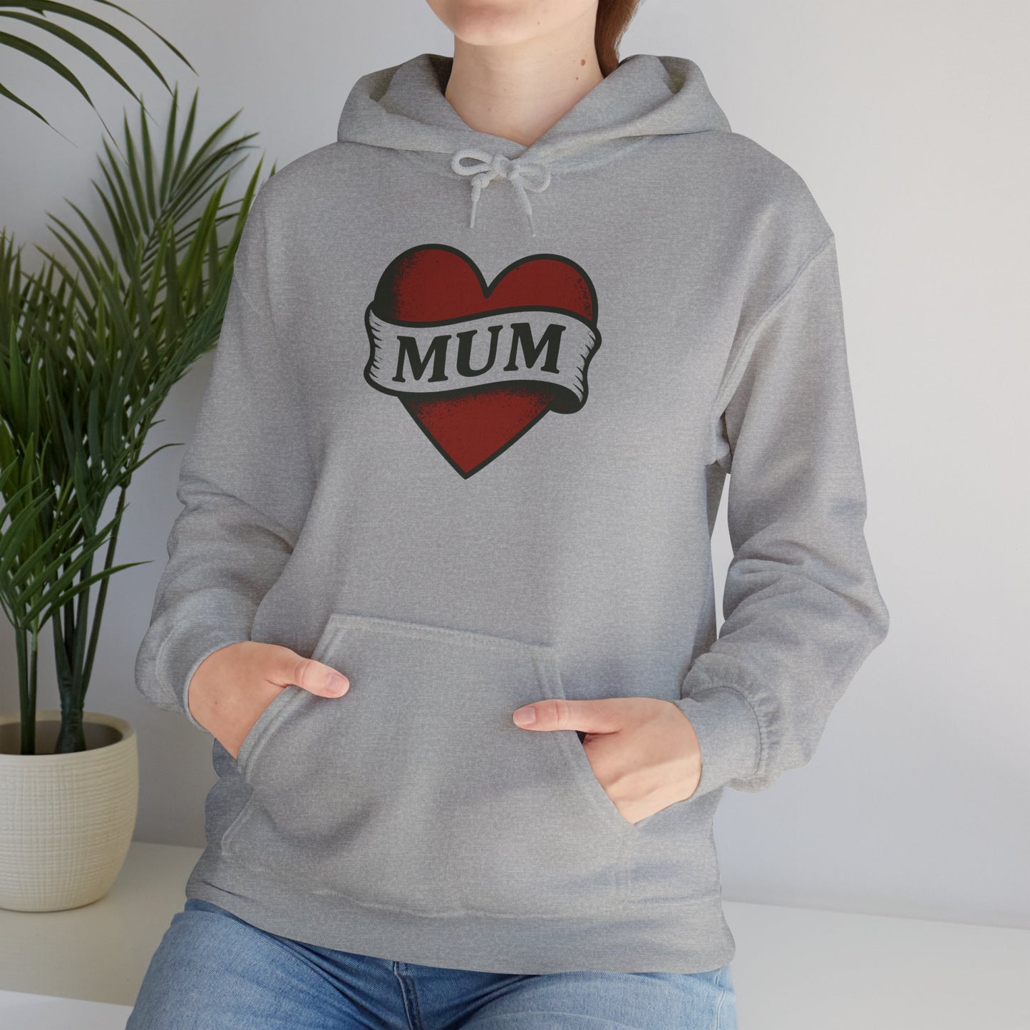 'MUM HEART' Hoodie, Unisex Heavy Blend Sweatshirt, Hooded Sweater, Hooded Jumper.