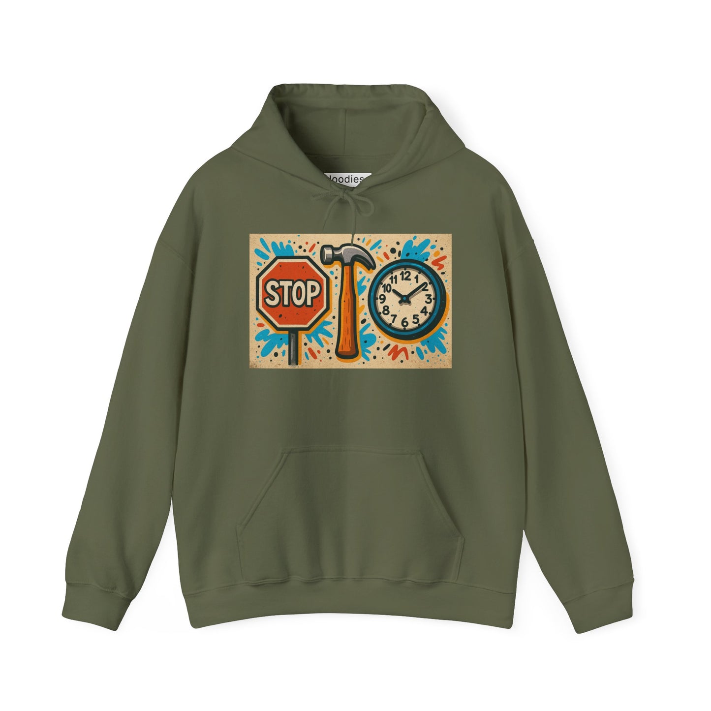 'STOP HAMMER TIME' Hoodie, Unisex Heavy Blend Sweatshirt, Hooded Sweater, Hooded Jumper.