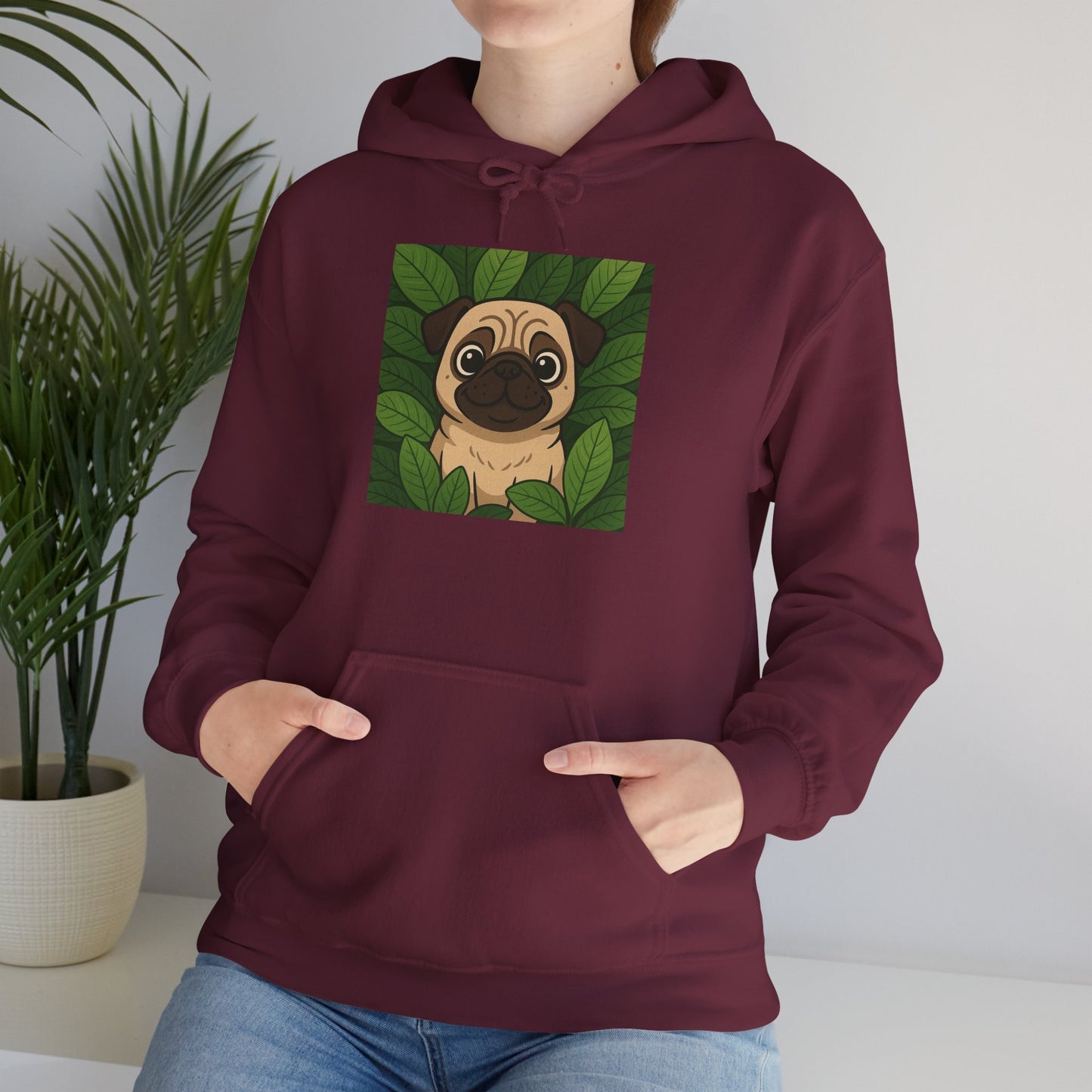 'PUG DOG' Hoodie, Unisex Heavy Blend Sweatshirt, Hooded Sweater, Hooded Jumper.