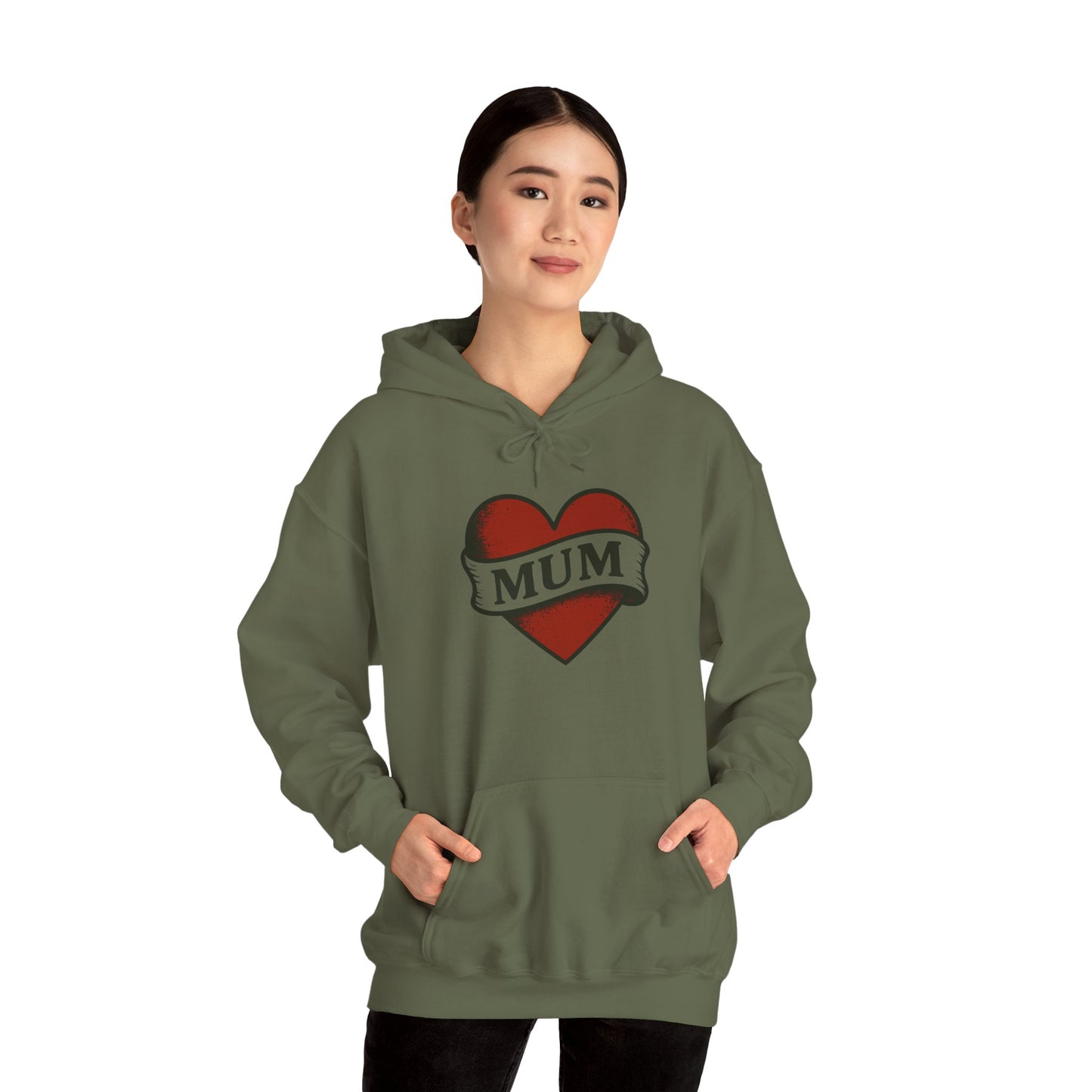 'MUM HEART' Hoodie, Unisex Heavy Blend Sweatshirt, Hooded Sweater, Hooded Jumper.
