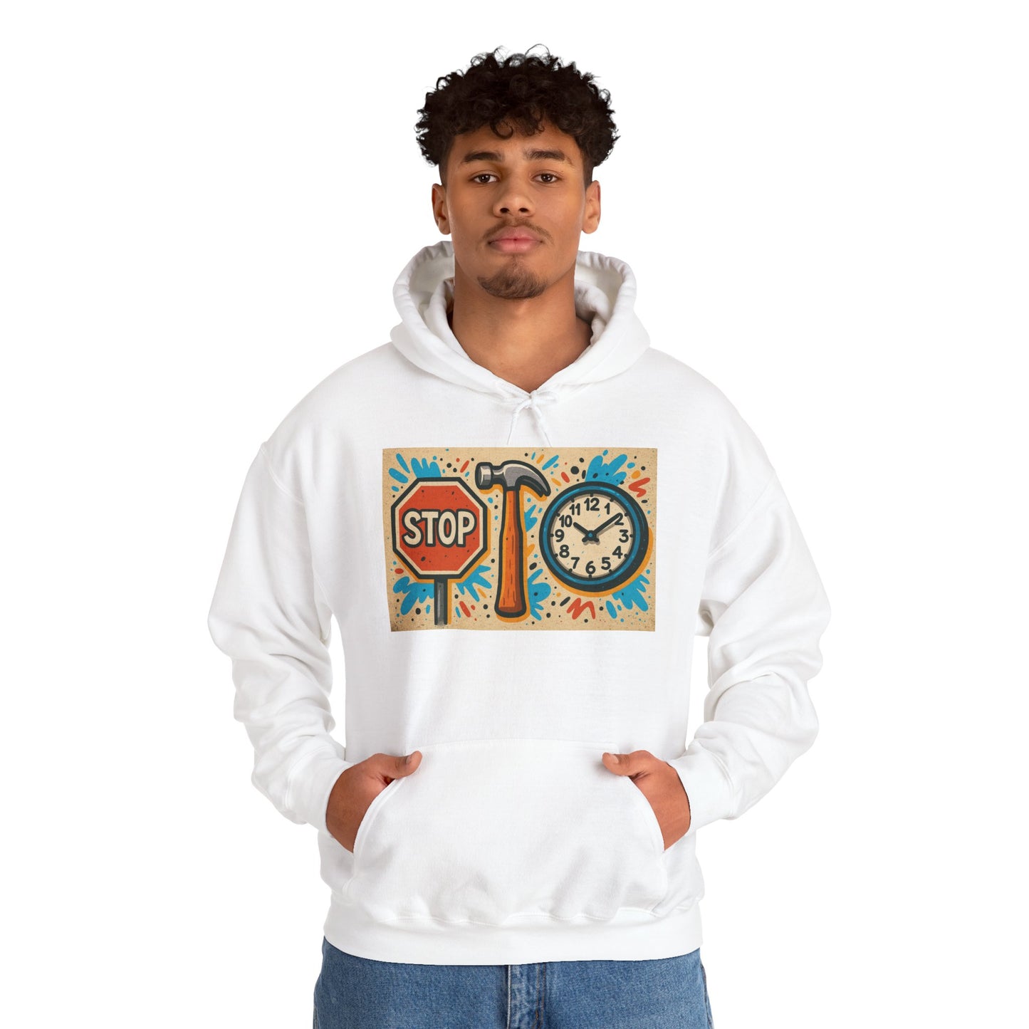 'STOP HAMMER TIME' Hoodie, Unisex Heavy Blend Sweatshirt, Hooded Sweater, Hooded Jumper.