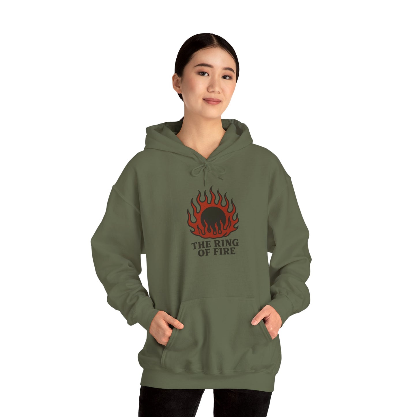 'THE RING OF FIRE' Hoodie, Unisex Heavy Blend Sweatshirt, Hooded Sweater, Hooded Jumper.