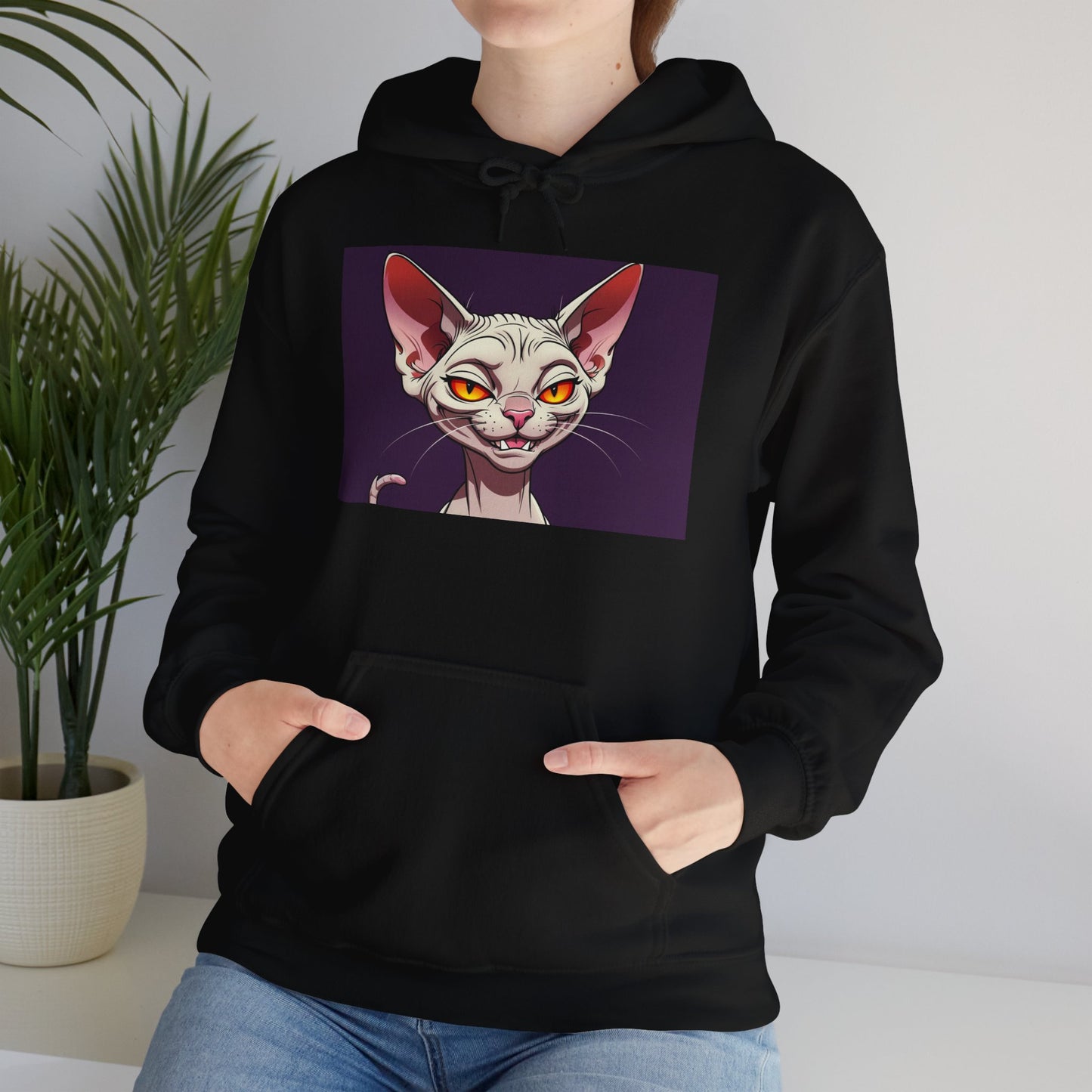 'EVIL KITTY' Hoodie, Unisex Heavy Blend Sweatshirt, Hooded Sweater, Hooded Jumper.
