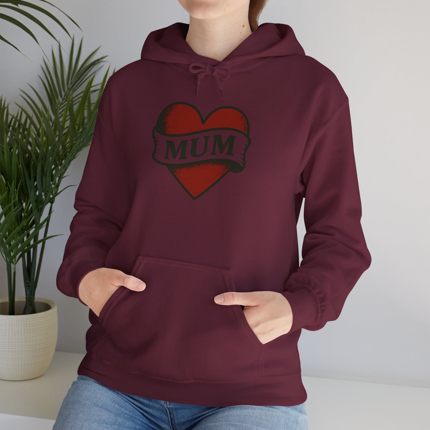 'MUM HEART' Hoodie, Unisex Heavy Blend Sweatshirt, Hooded Sweater, Hooded Jumper.