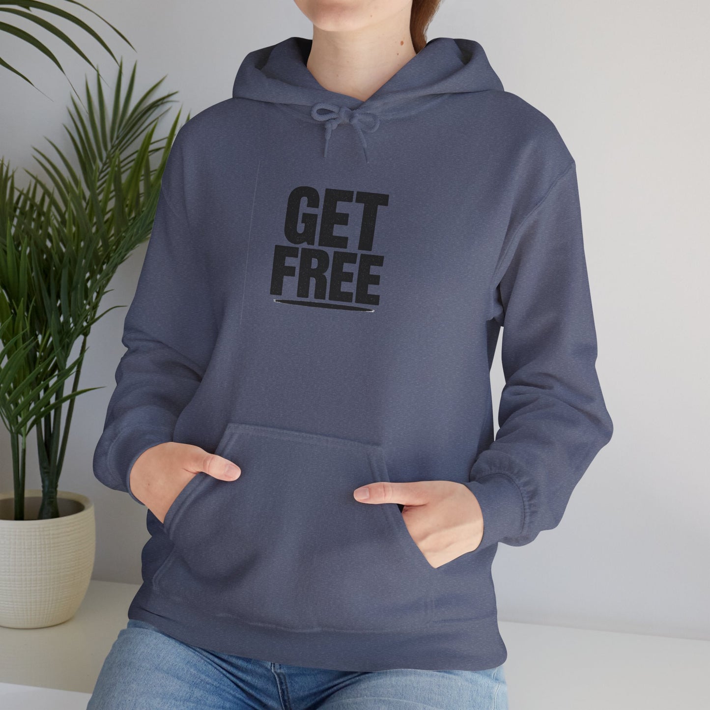 'GET FREE' Hoodie, Unisex Heavy Blend Sweatshirt, Hooded Sweater, Hooded Jumper.