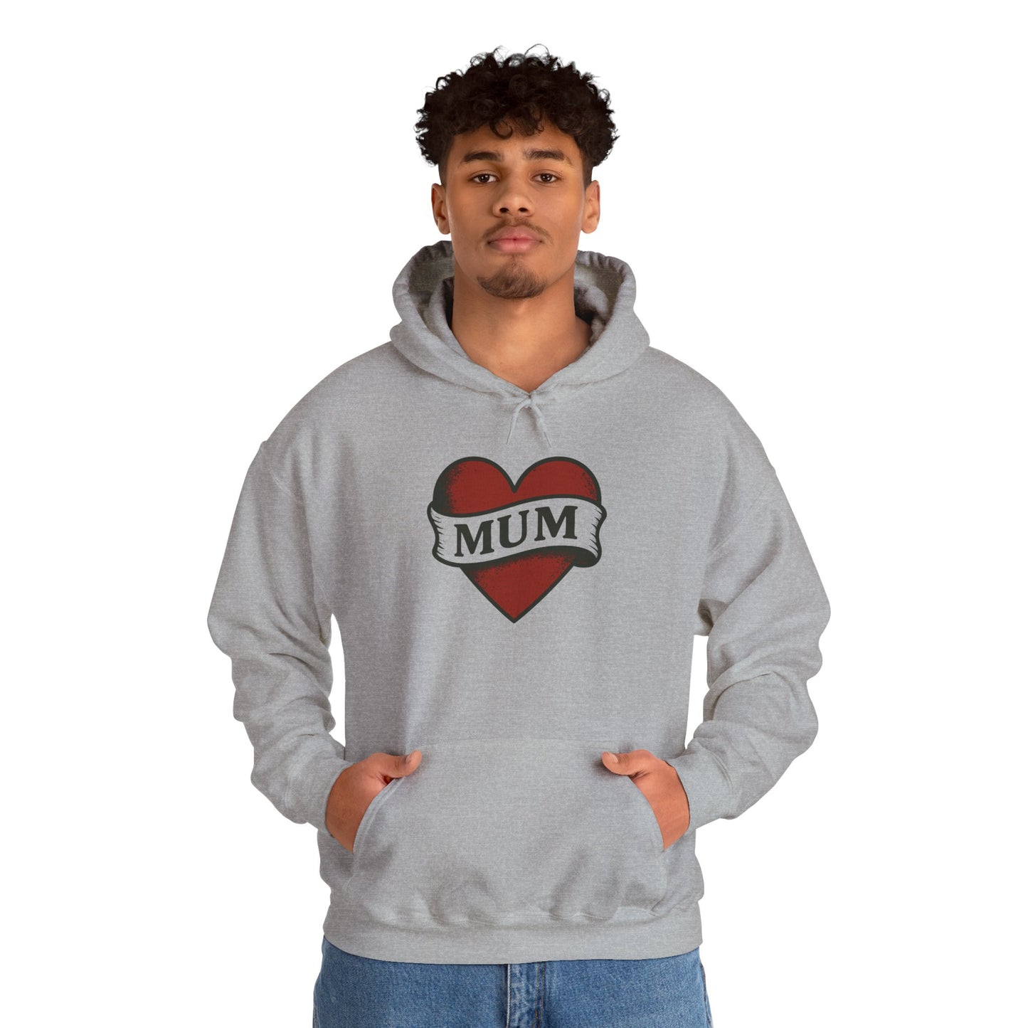 'MUM HEART' Hoodie, Unisex Heavy Blend Sweatshirt, Hooded Sweater, Hooded Jumper.