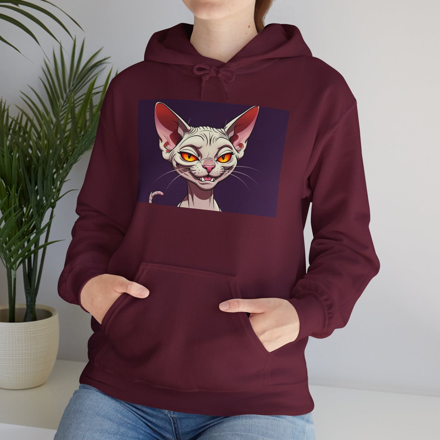 'EVIL KITTY' Hoodie, Unisex Heavy Blend Sweatshirt, Hooded Sweater, Hooded Jumper.