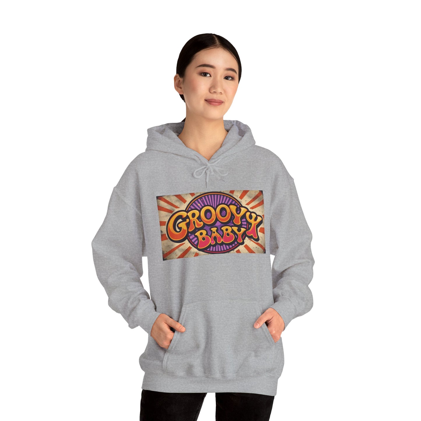 'GROOVY BABY' Hoodie, Unisex Heavy Blend Sweatshirt, Hooded Sweater, Hooded Jumper.