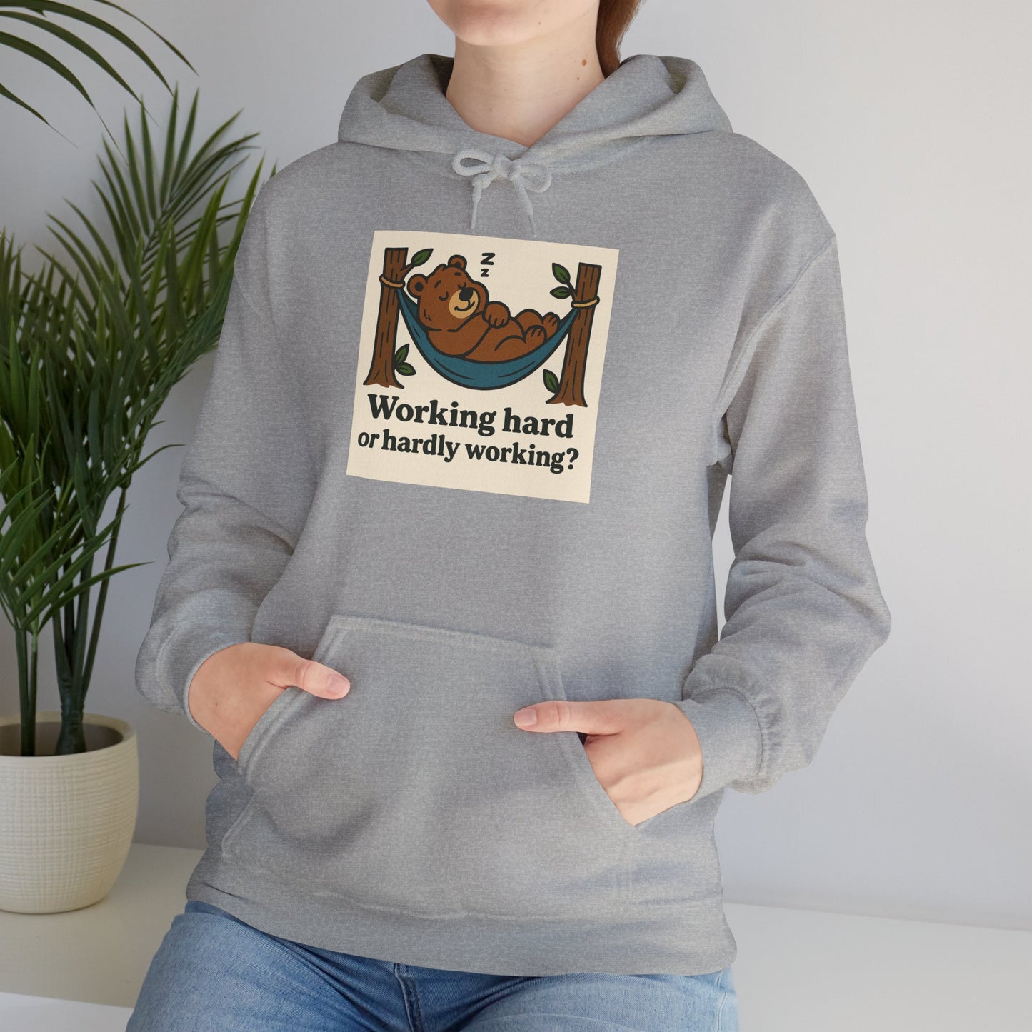 'WORKING HARD' Hoodie, Unisex Heavy Blend Sweatshirt, Hooded Sweater, Hooded Jumper.