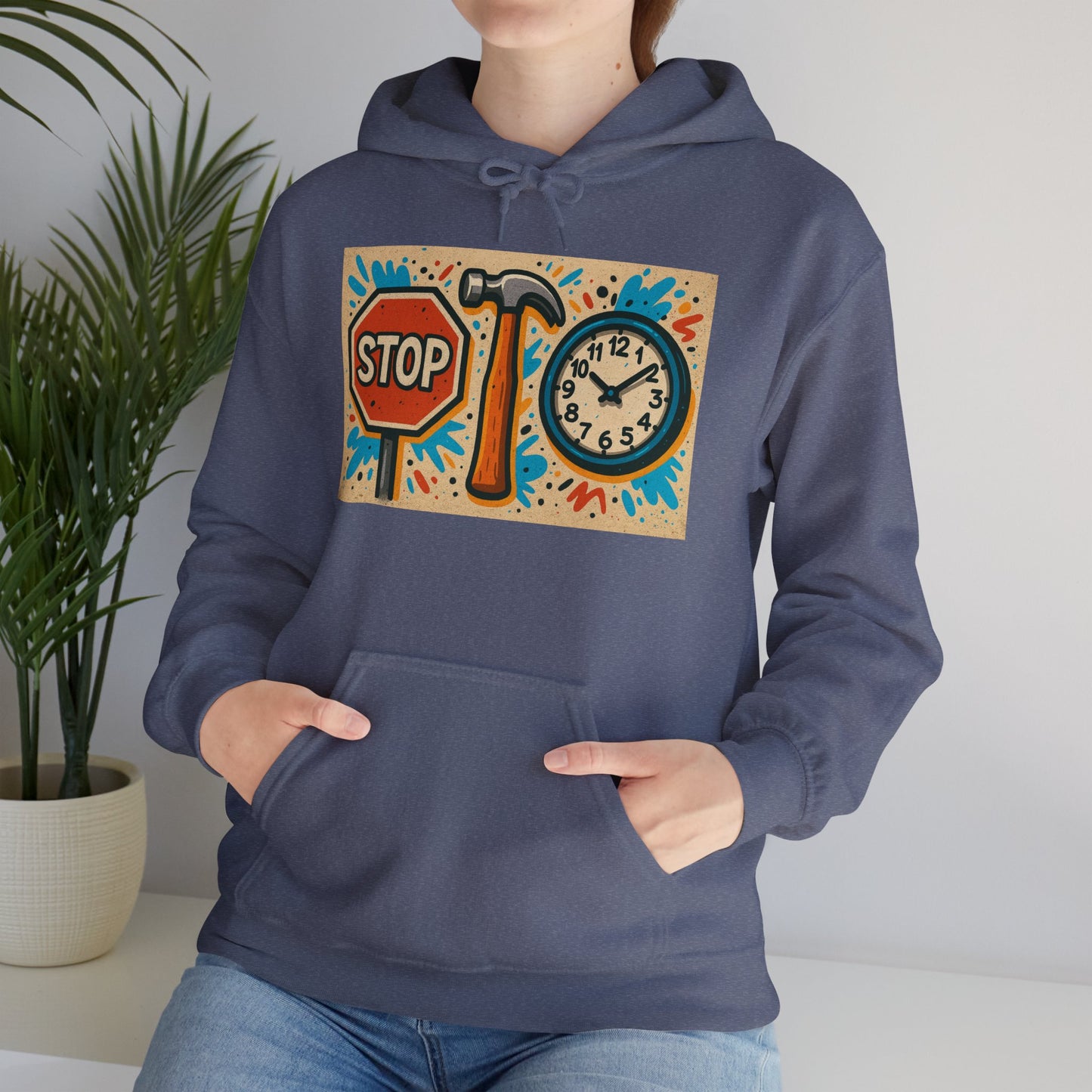 'STOP HAMMER TIME' Hoodie, Unisex Heavy Blend Sweatshirt, Hooded Sweater, Hooded Jumper.