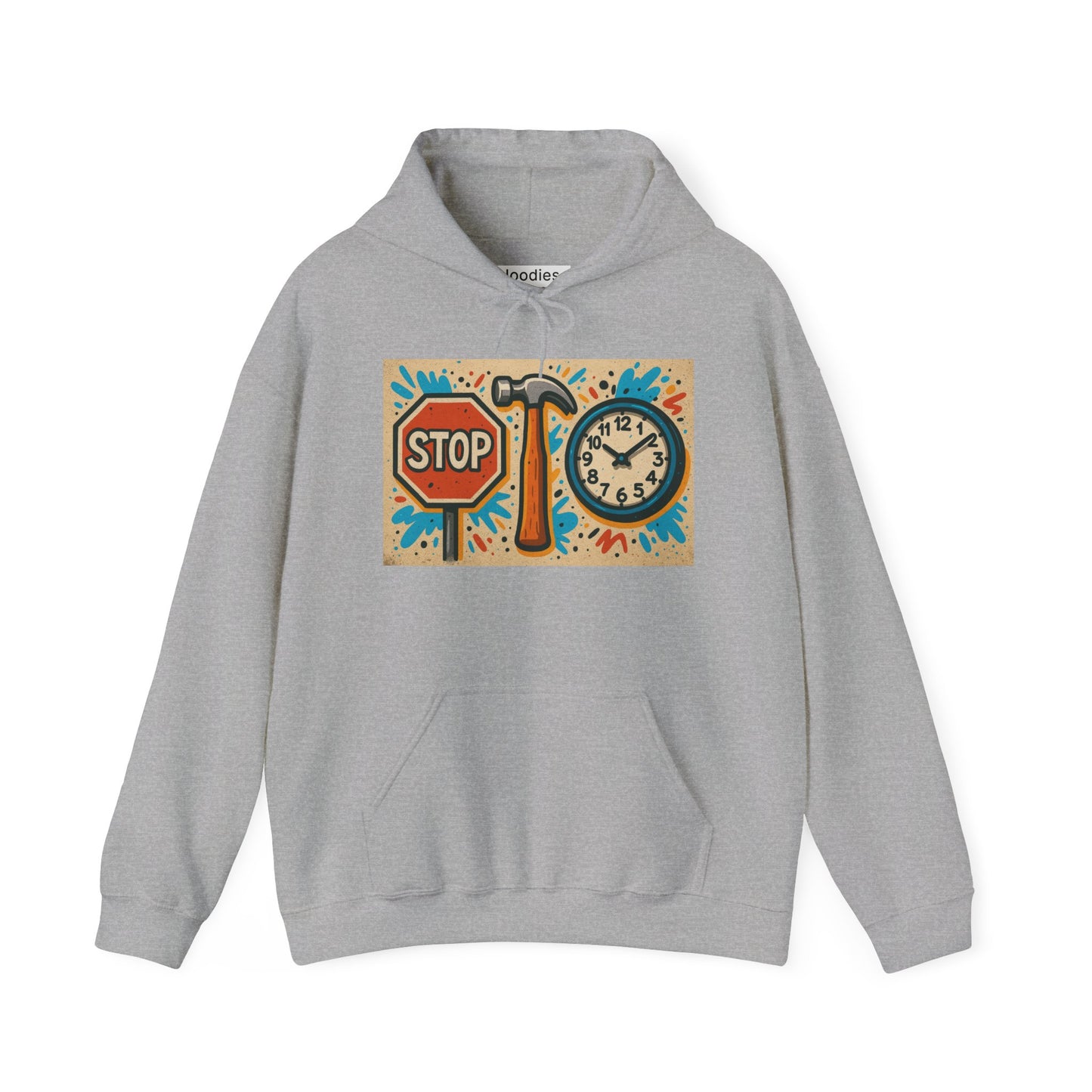 'STOP HAMMER TIME' Hoodie, Unisex Heavy Blend Sweatshirt, Hooded Sweater, Hooded Jumper.