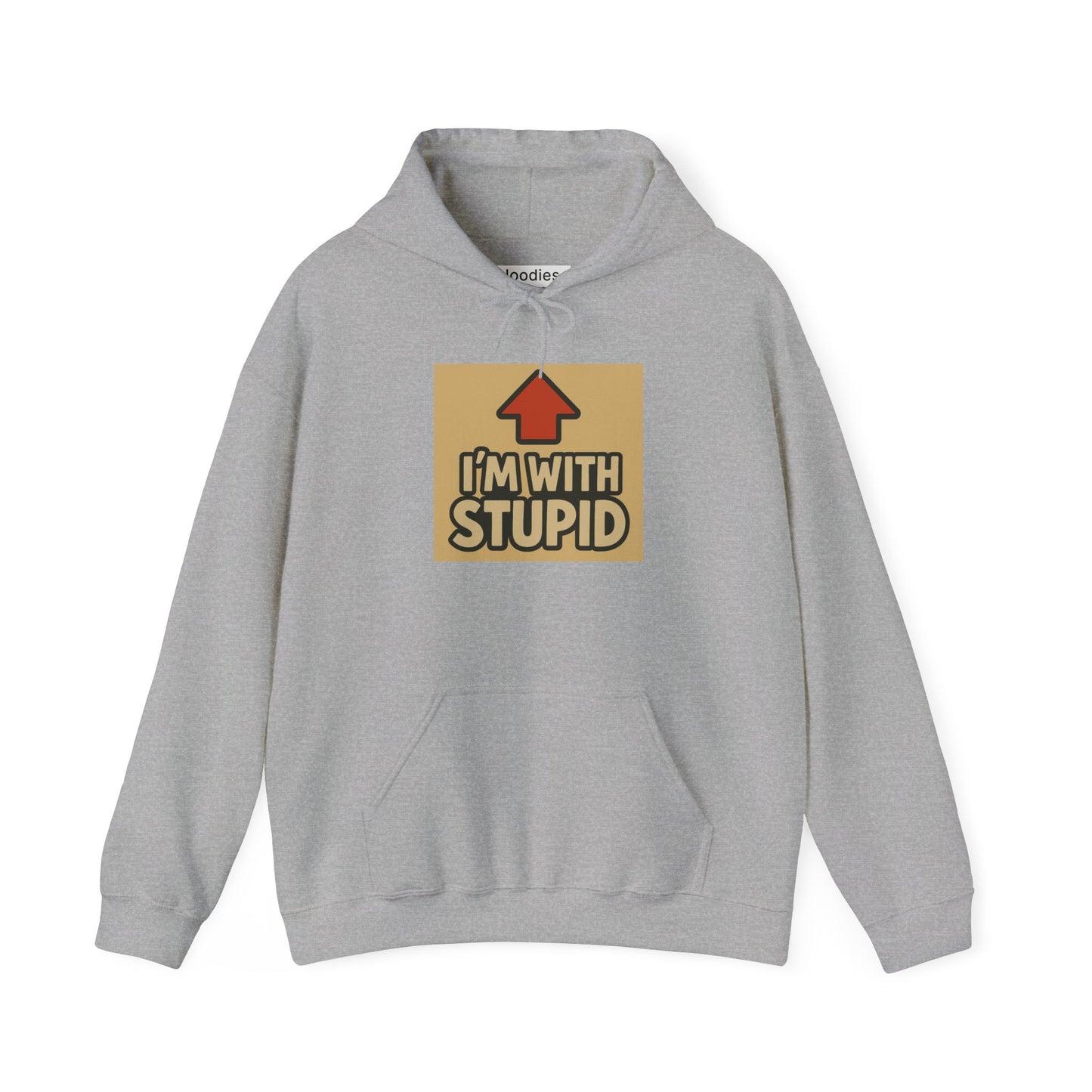 'I'M WITH STUPID' Hoodie, Unisex Heavy Blend Sweatshirt, Hooded Sweater, Hooded Jumper.