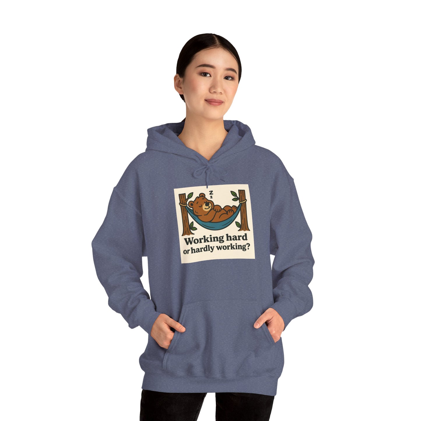 'WORKING HARD' Hoodie, Unisex Heavy Blend Sweatshirt, Hooded Sweater, Hooded Jumper.
