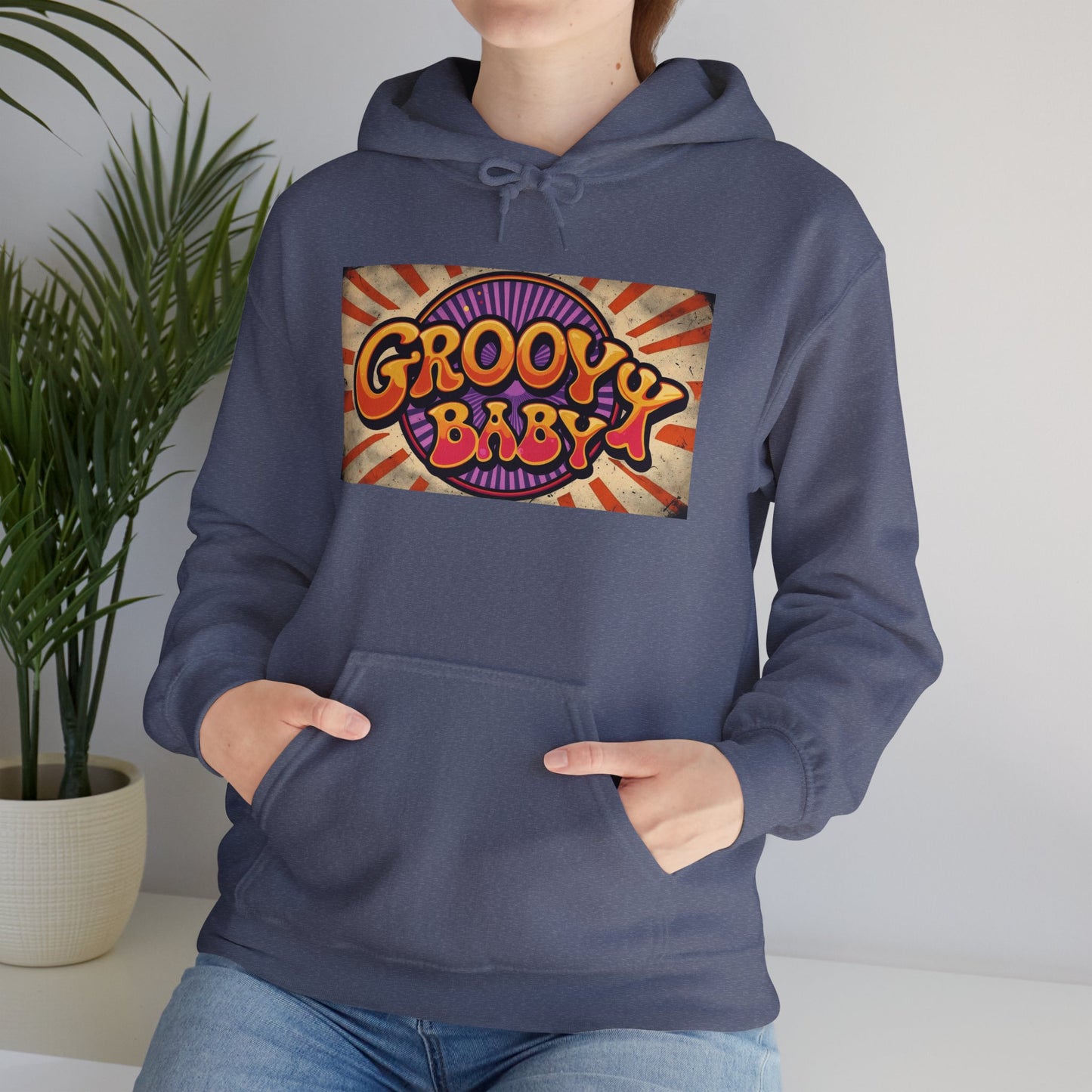 'GROOVY BABY' Hoodie, Unisex Heavy Blend Sweatshirt, Hooded Sweater, Hooded Jumper.