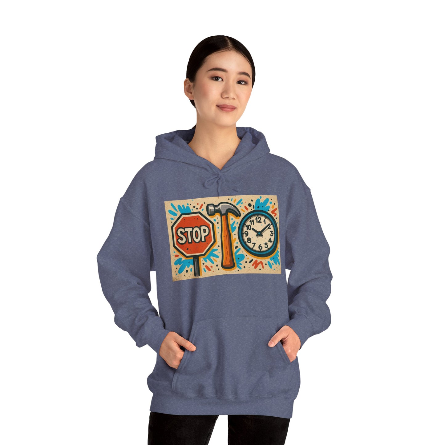 'STOP HAMMER TIME' Hoodie, Unisex Heavy Blend Sweatshirt, Hooded Sweater, Hooded Jumper.