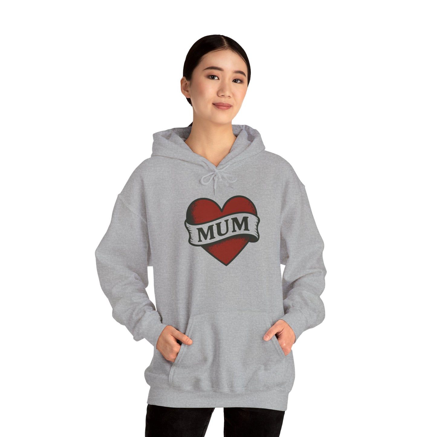 'MUM HEART' Hoodie, Unisex Heavy Blend Sweatshirt, Hooded Sweater, Hooded Jumper.
