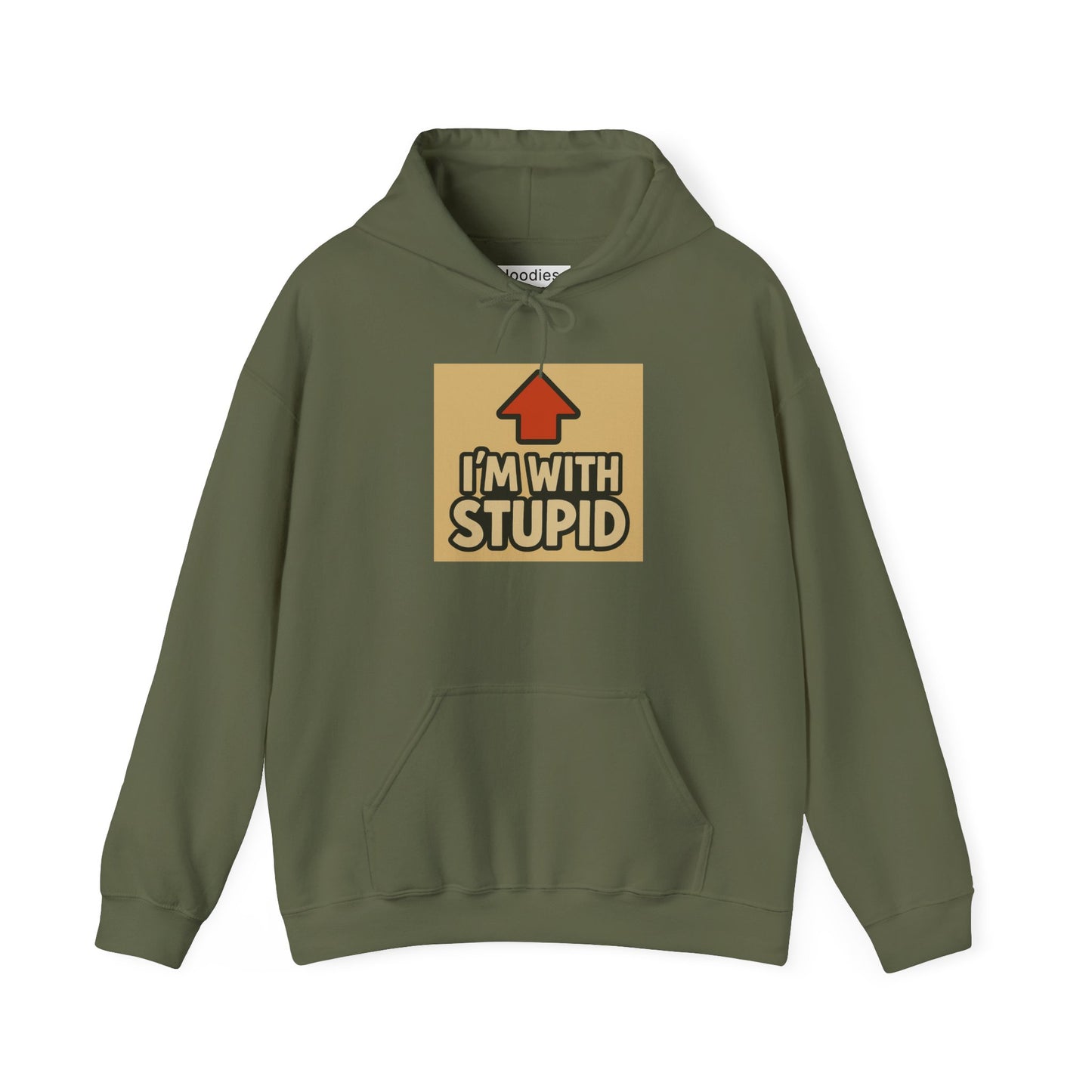 'I'M WITH STUPID' Hoodie, Unisex Heavy Blend Sweatshirt, Hooded Sweater, Hooded Jumper.