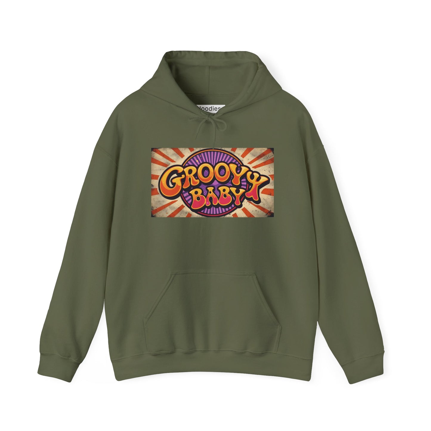 'GROOVY BABY' Hoodie, Unisex Heavy Blend Sweatshirt, Hooded Sweater, Hooded Jumper.