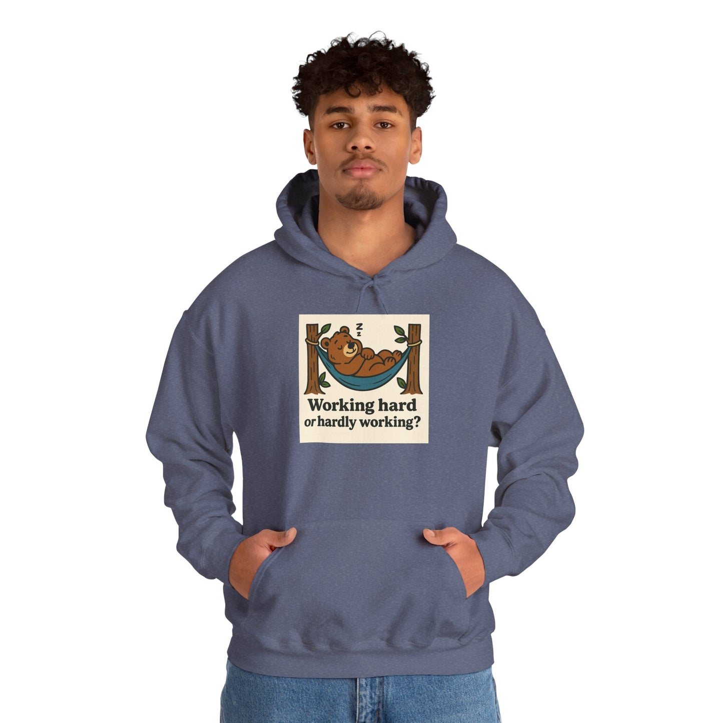 'WORKING HARD' Hoodie, Unisex Heavy Blend Sweatshirt, Hooded Sweater, Hooded Jumper.