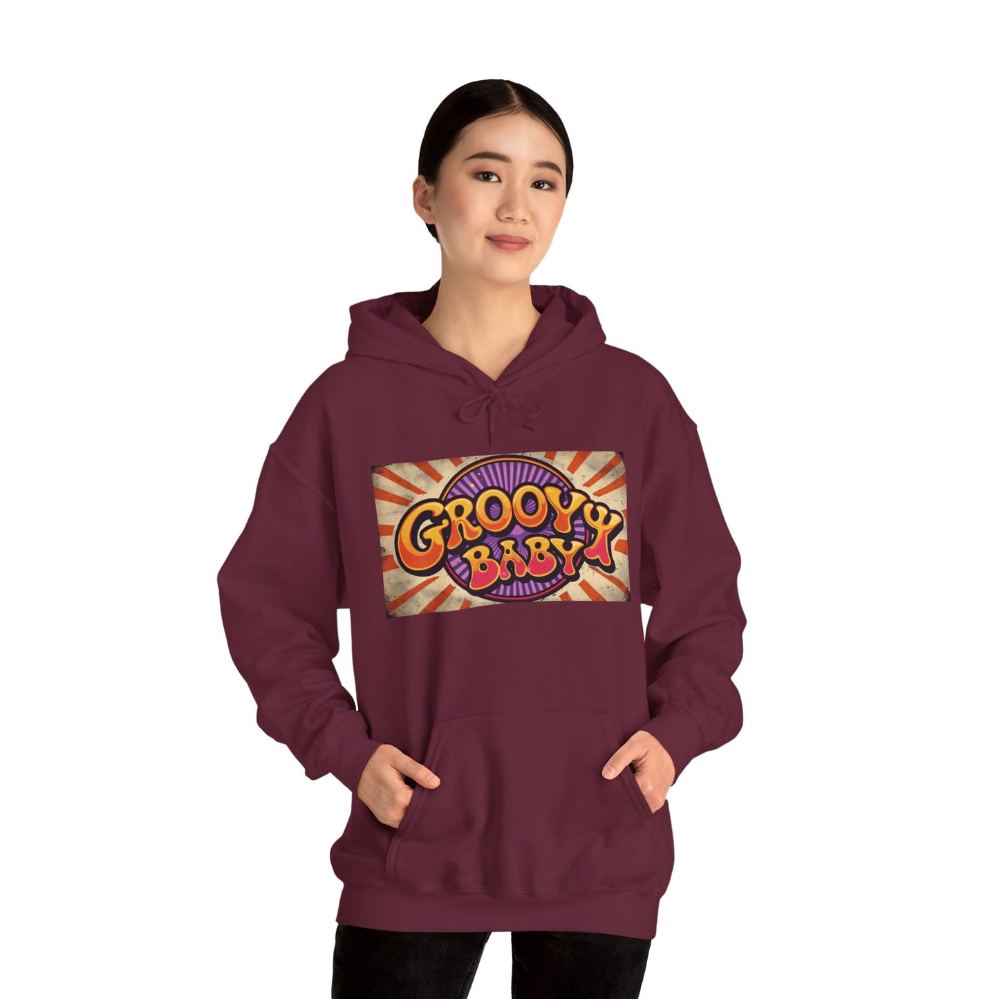 'GROOVY BABY' Hoodie, Unisex Heavy Blend Sweatshirt, Hooded Sweater, Hooded Jumper.