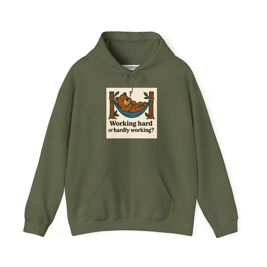 'WORKING HARD' Hoodie, Unisex Heavy Blend Sweatshirt, Hooded Sweater, Hooded Jumper.