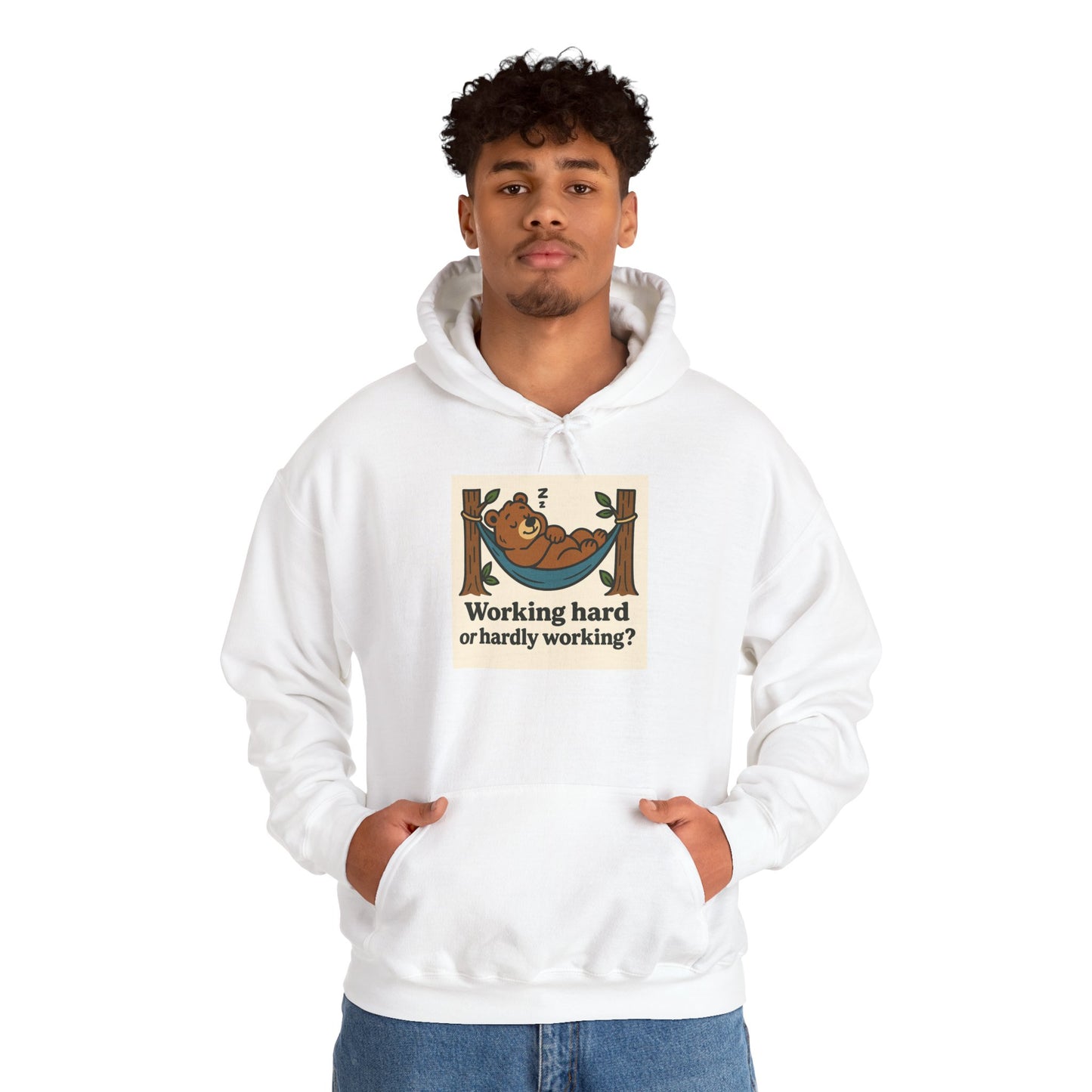 'WORKING HARD' Hoodie, Unisex Heavy Blend Sweatshirt, Hooded Sweater, Hooded Jumper.