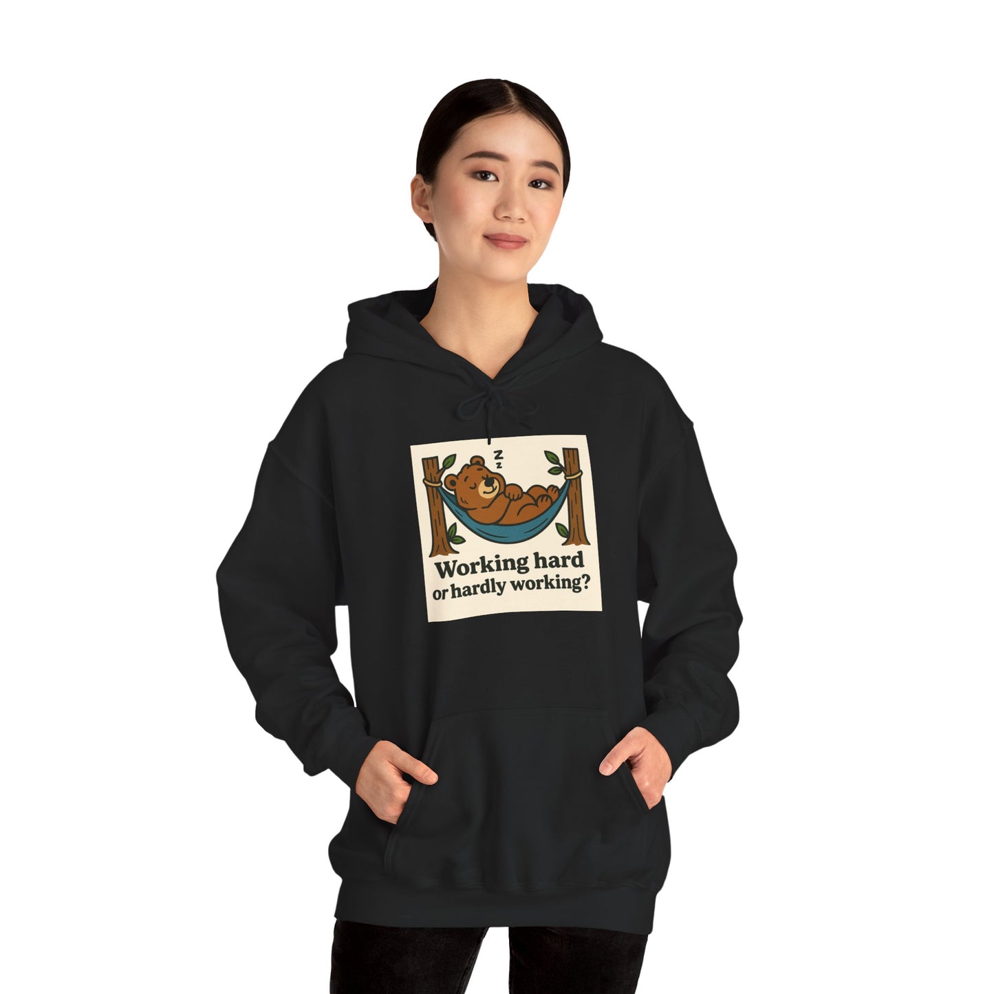 'WORKING HARD' Hoodie, Unisex Heavy Blend Sweatshirt, Hooded Sweater, Hooded Jumper.