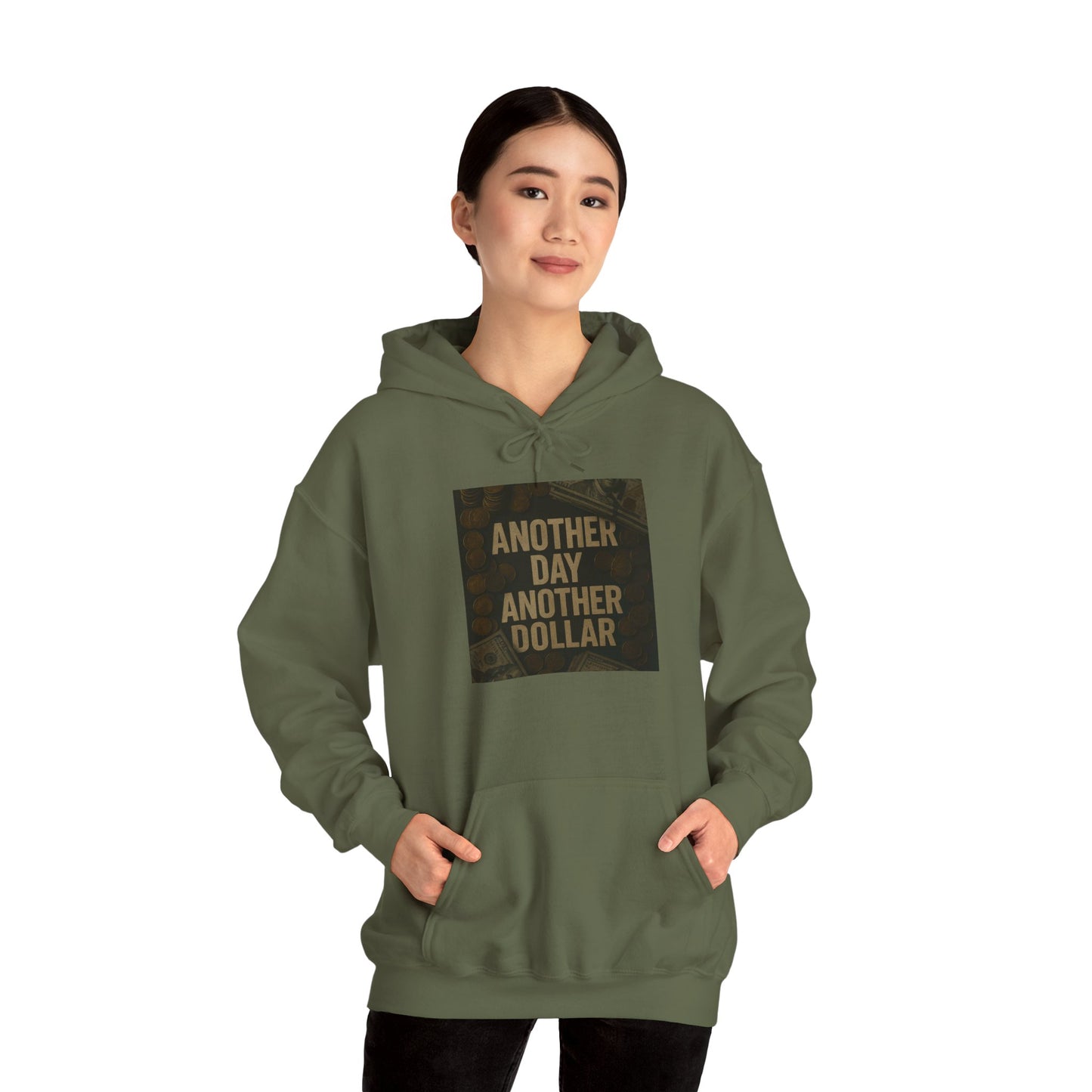 'ANOTHER DAY ANOTHER DOLLAR' Hoodie, Unisex Heavy Blend Sweatshirt, Hooded Sweater, Hooded Jumper.