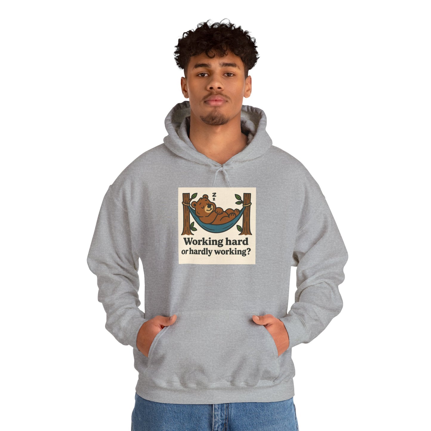 'WORKING HARD' Hoodie, Unisex Heavy Blend Sweatshirt, Hooded Sweater, Hooded Jumper.