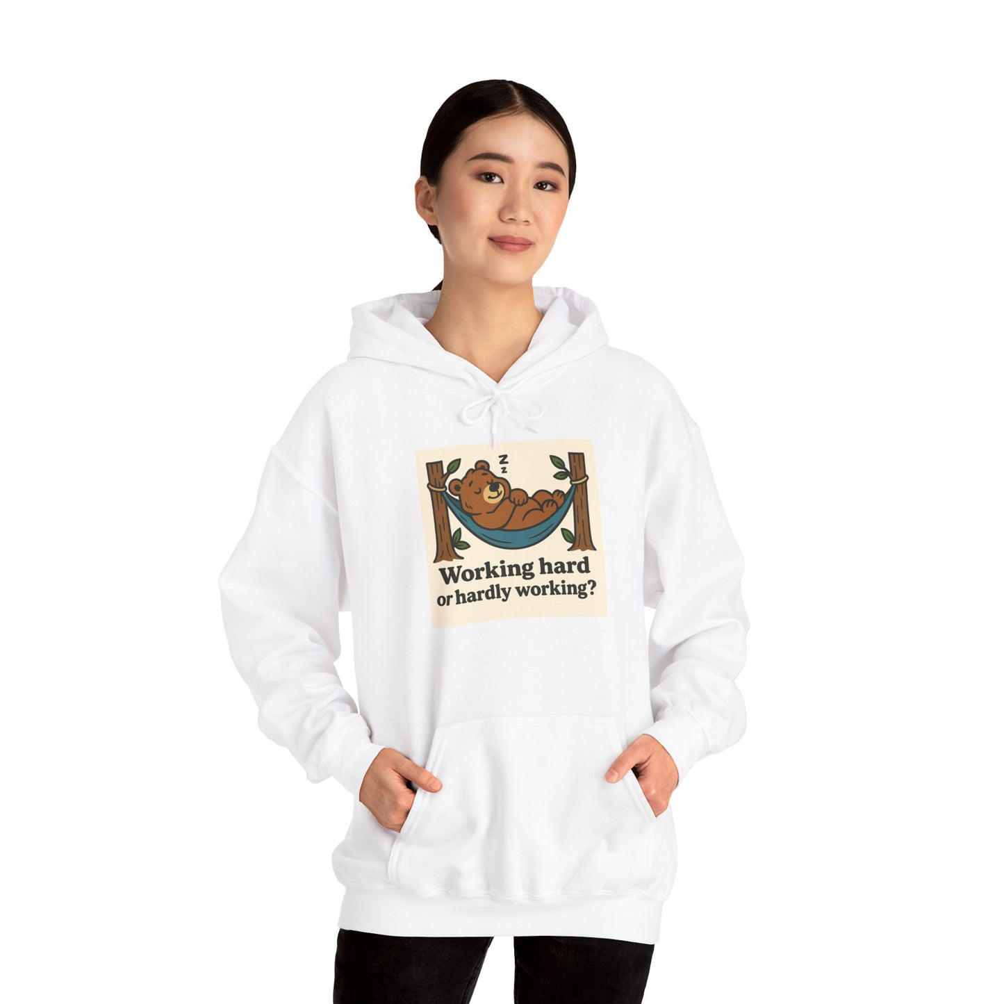 'WORKING HARD' Hoodie, Unisex Heavy Blend Sweatshirt, Hooded Sweater, Hooded Jumper.