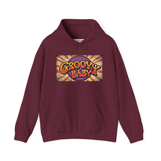 'GROOVY BABY' Hoodie, Unisex Heavy Blend Sweatshirt, Hooded Sweater, Hooded Jumper.