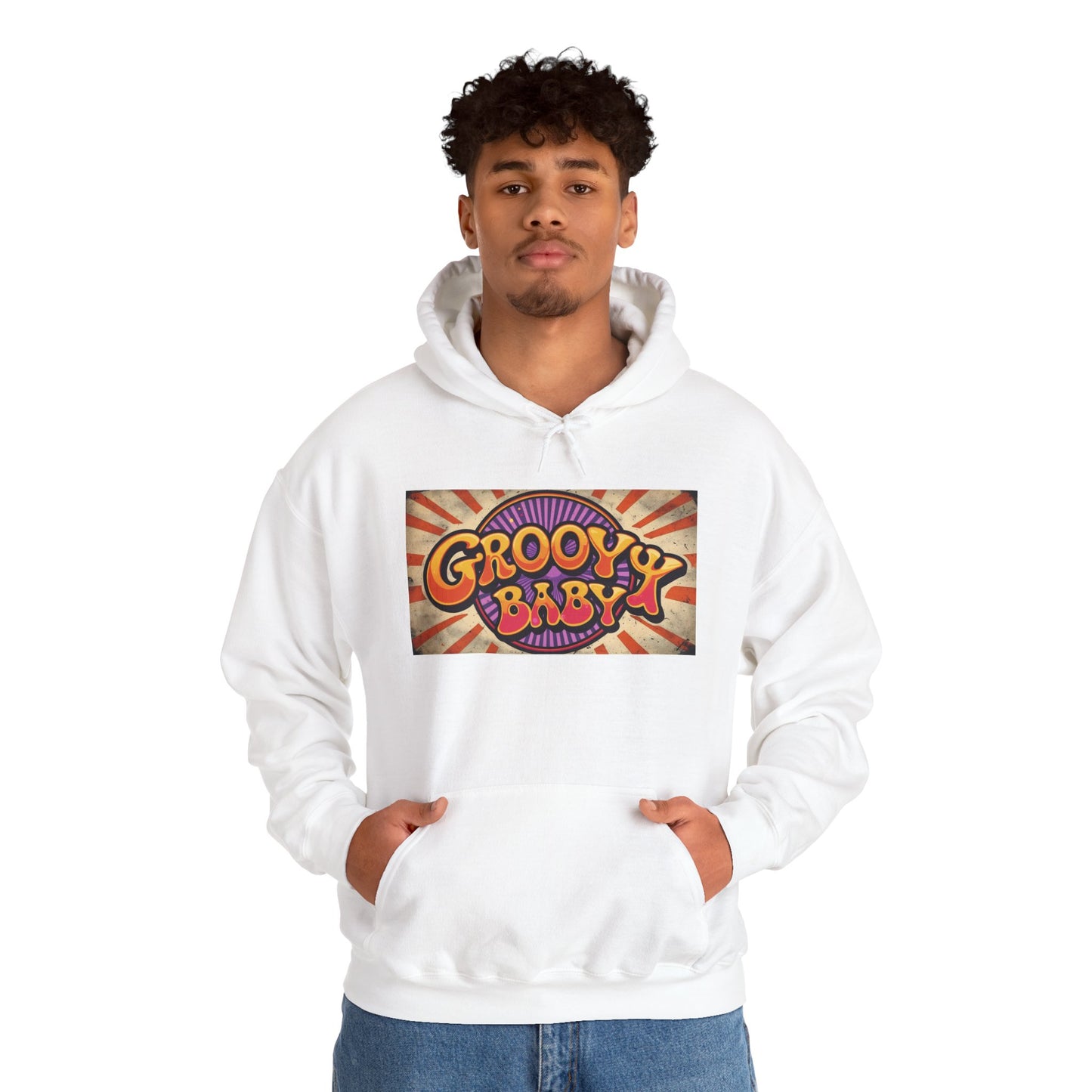 'GROOVY BABY' Hoodie, Unisex Heavy Blend Sweatshirt, Hooded Sweater, Hooded Jumper.