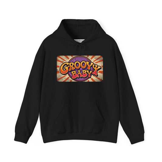 'GROOVY BABY' Hoodie, Unisex Heavy Blend Sweatshirt, Hooded Sweater, Hooded Jumper.