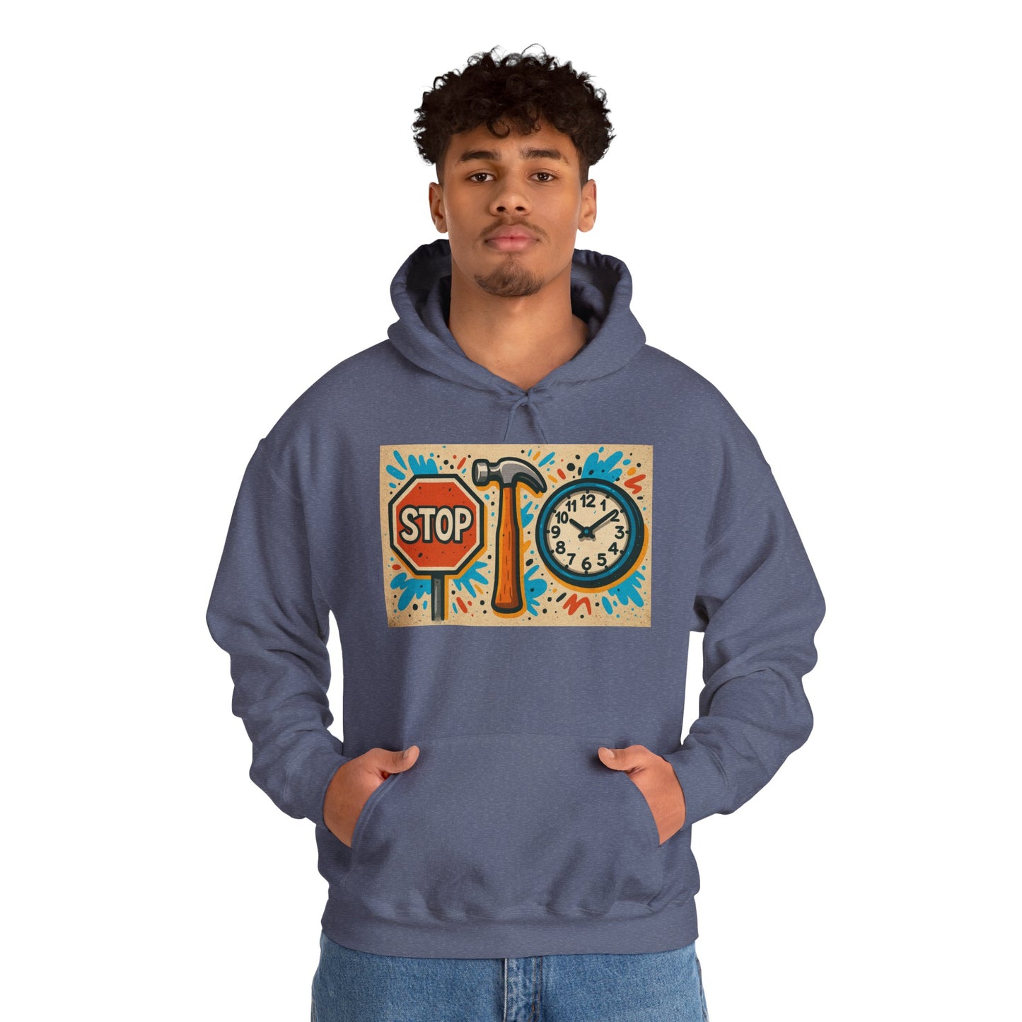 'STOP HAMMER TIME' Hoodie, Unisex Heavy Blend Sweatshirt, Hooded Sweater, Hooded Jumper.