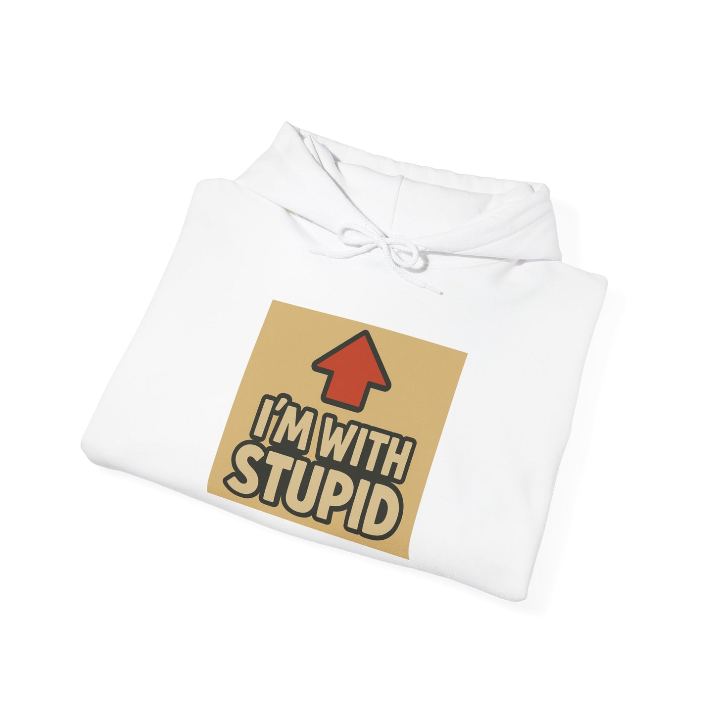 'I'M WITH STUPID' Hoodie, Unisex Heavy Blend Sweatshirt, Hooded Sweater, Hooded Jumper.