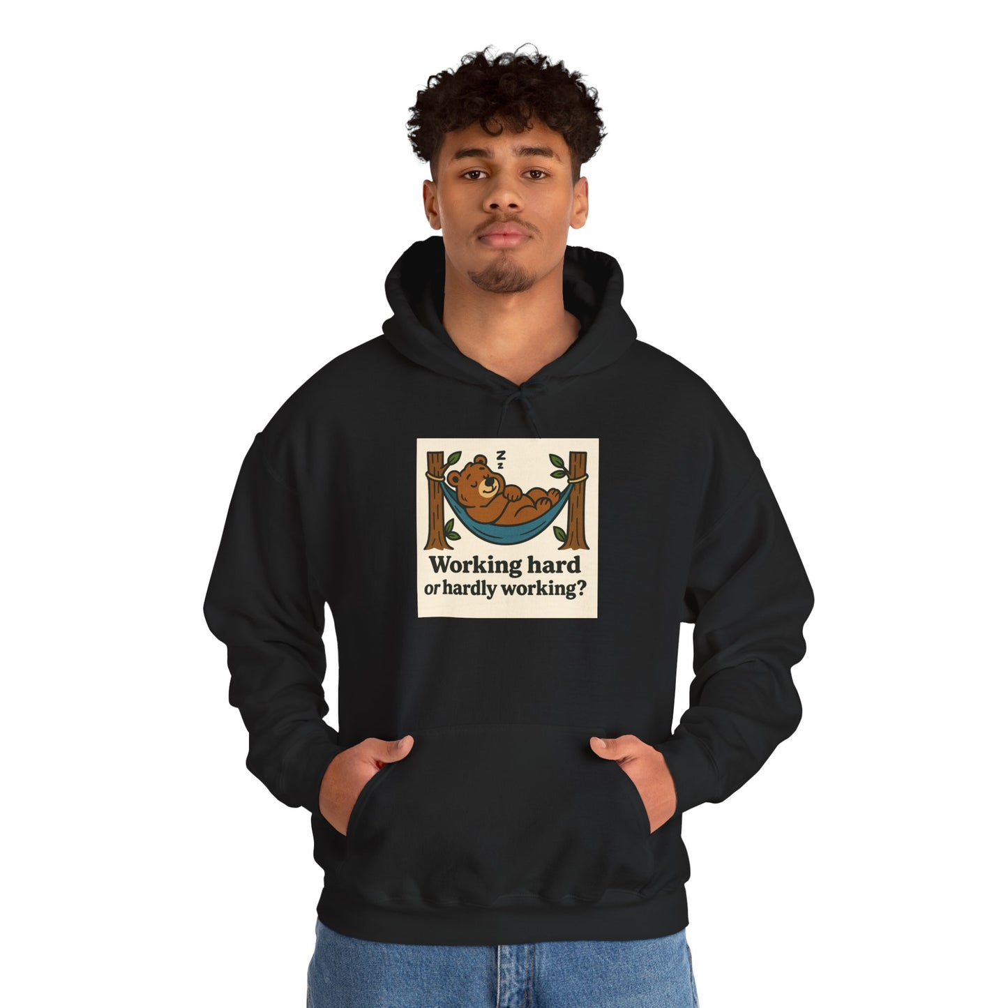 'WORKING HARD' Hoodie, Unisex Heavy Blend Sweatshirt, Hooded Sweater, Hooded Jumper.