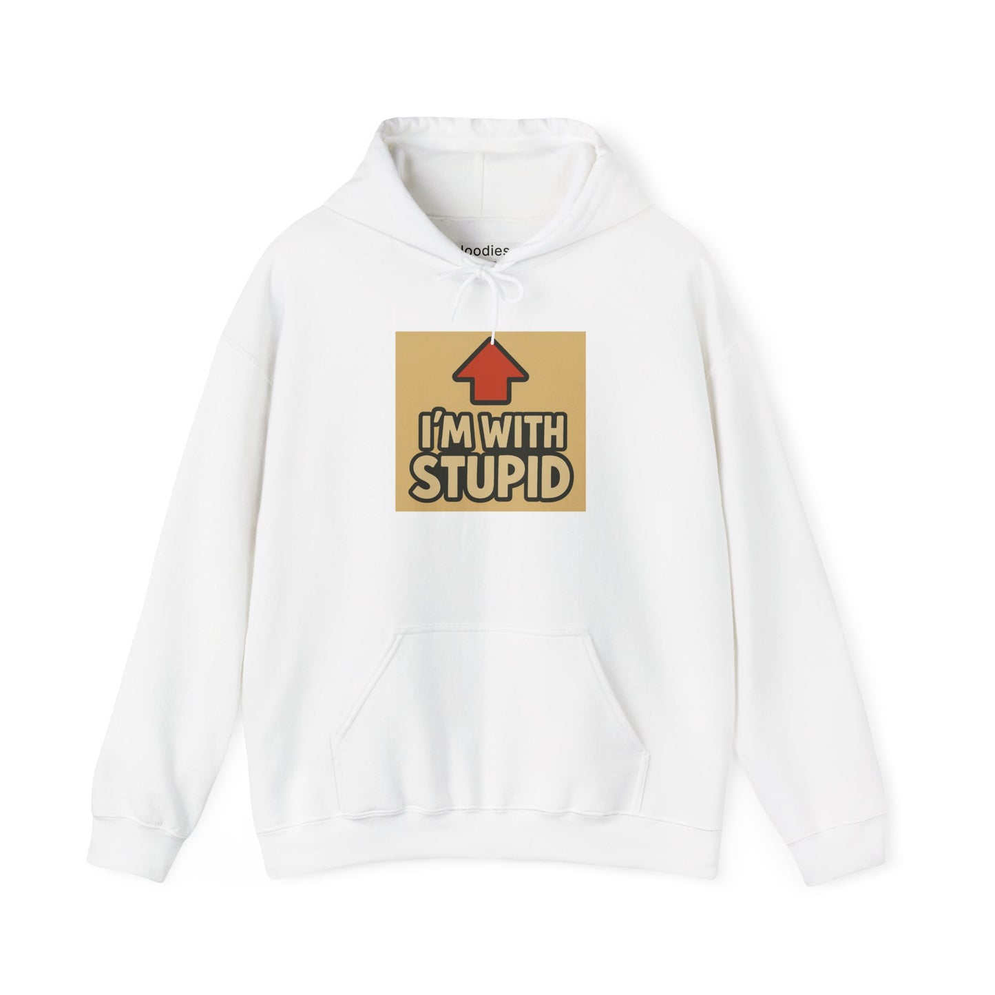 'I'M WITH STUPID' Hoodie, Unisex Heavy Blend Sweatshirt, Hooded Sweater, Hooded Jumper.
