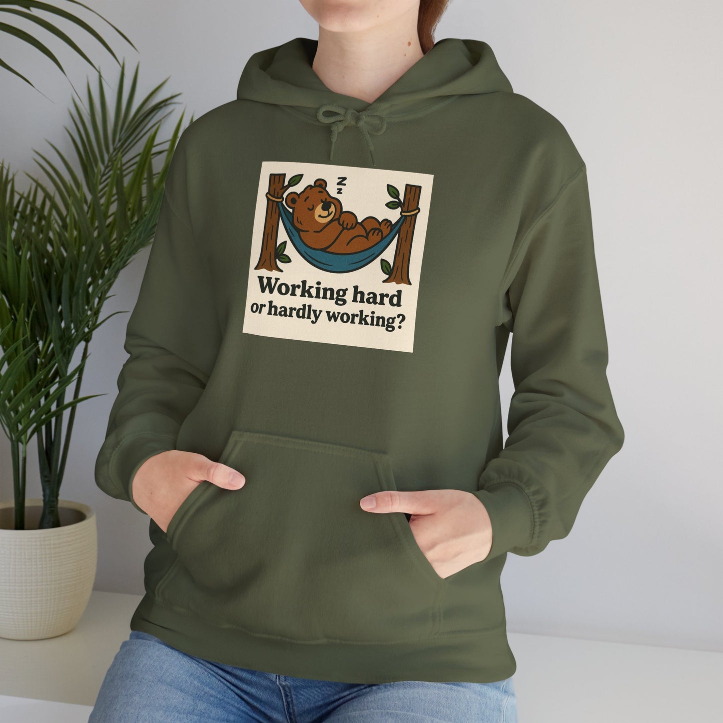 'WORKING HARD' Hoodie, Unisex Heavy Blend Sweatshirt, Hooded Sweater, Hooded Jumper.